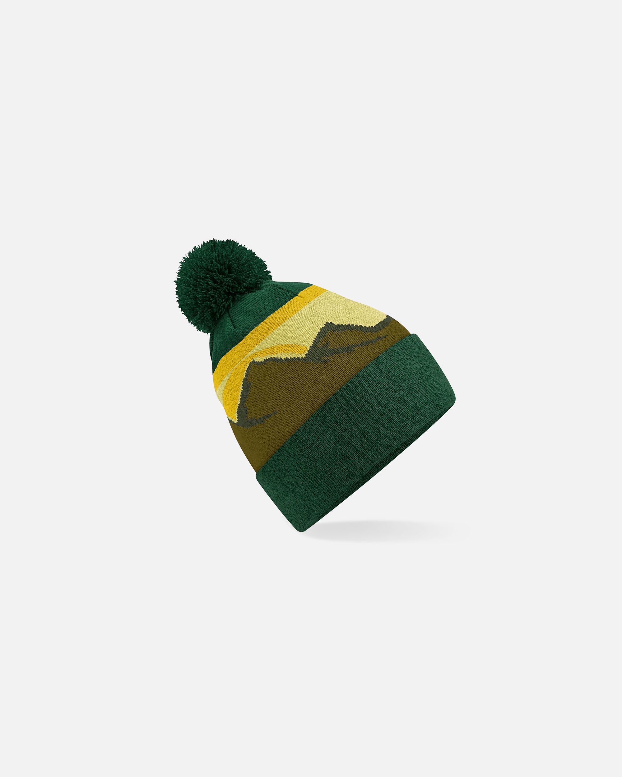 Bergmuster Mütze mit Bommel Alpine Peaks von VIVID