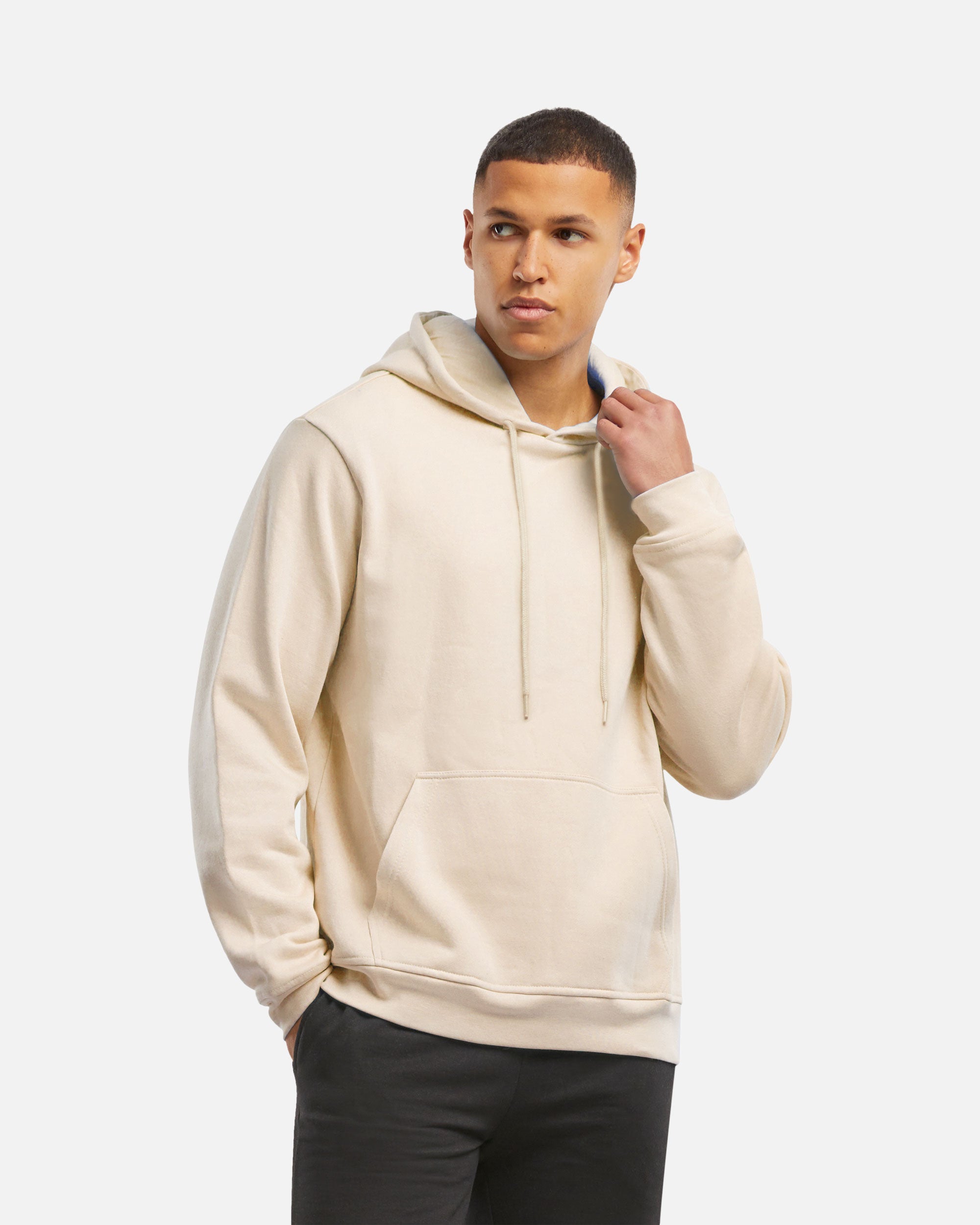 Klassischer Herren Kapuzenpullover White Sand von VIVID