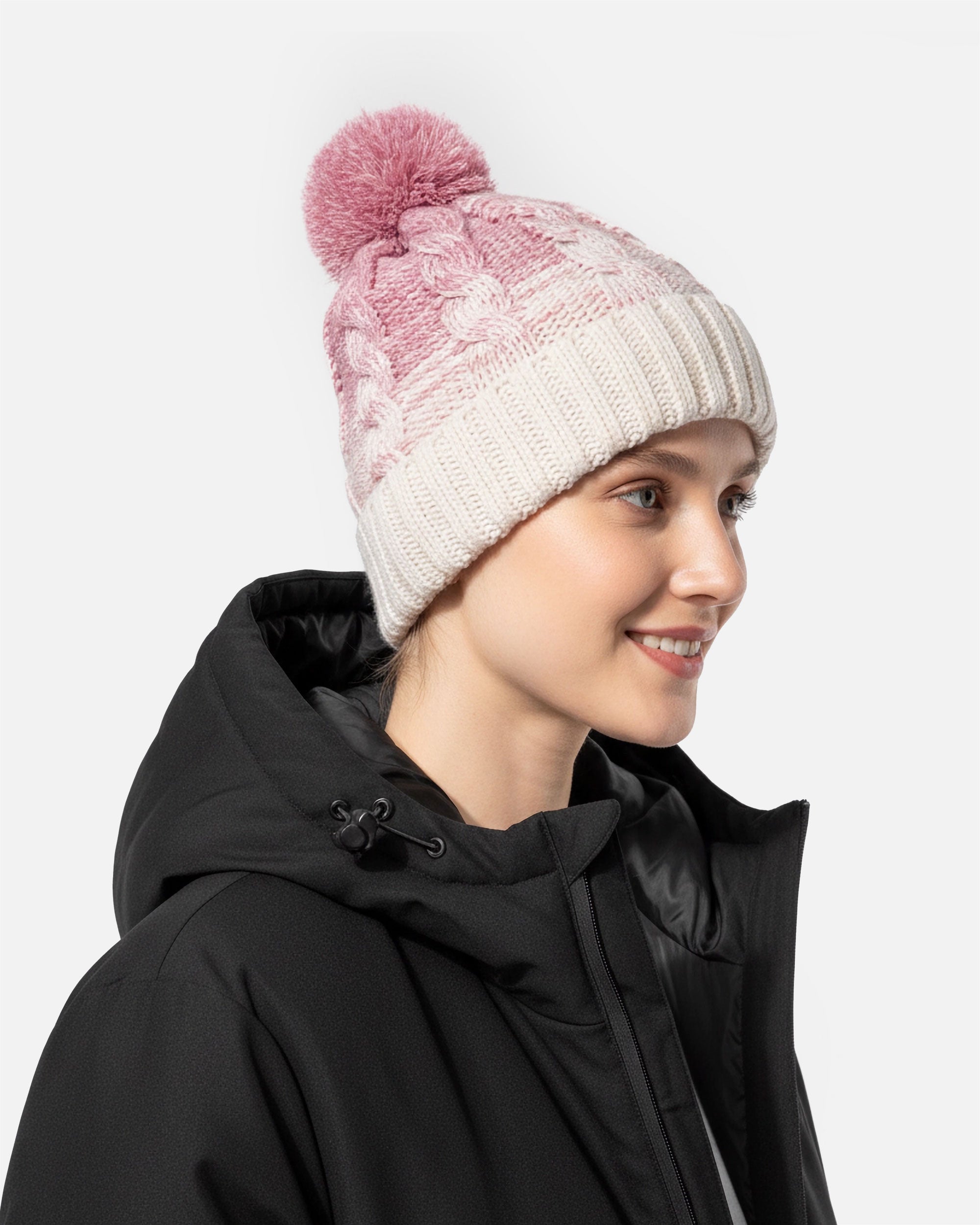 Farbverlauf Mütze mit Bommel von VIVID