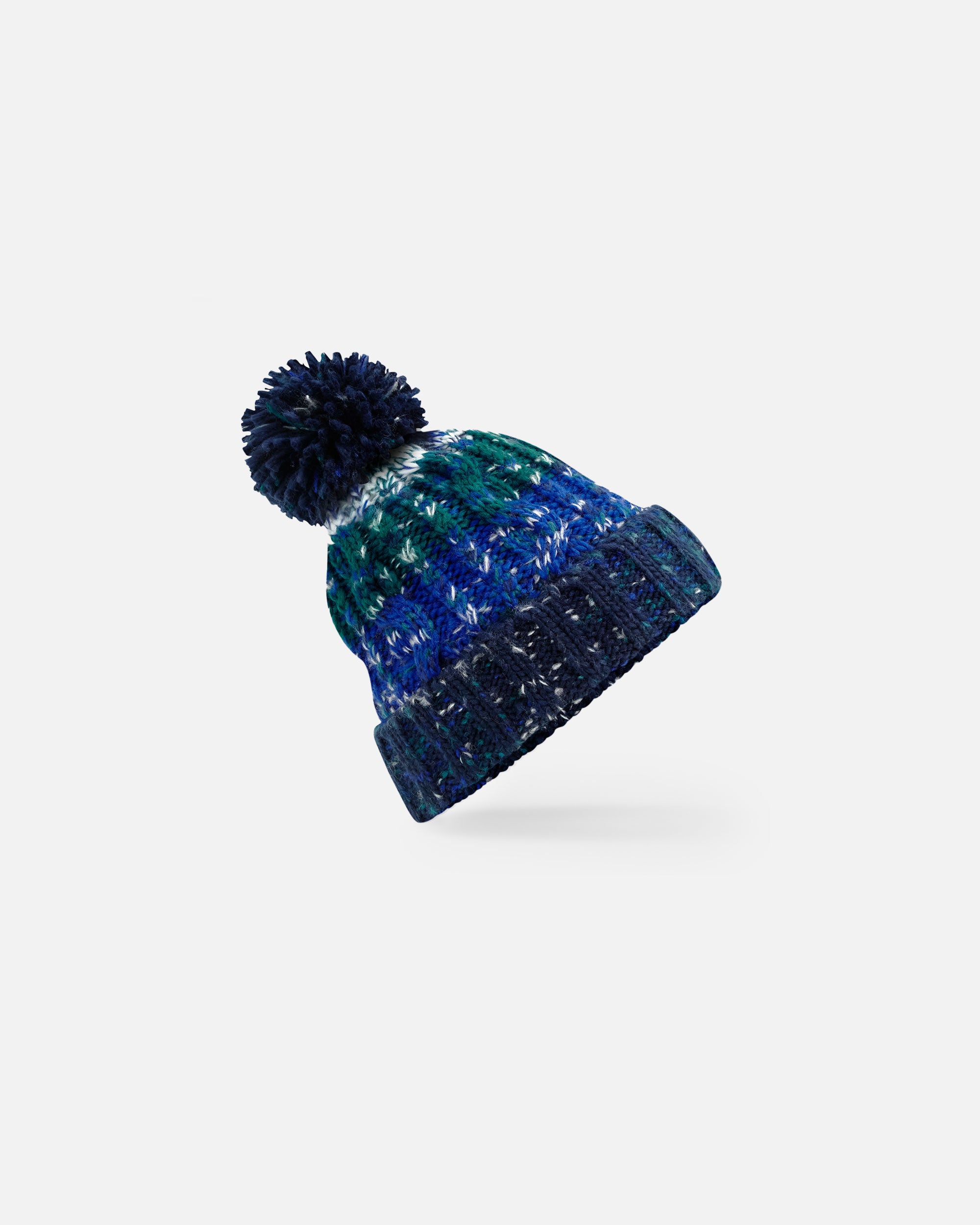 Vierfarbige Mütze mit Bommel Alpine Blues von VIVID