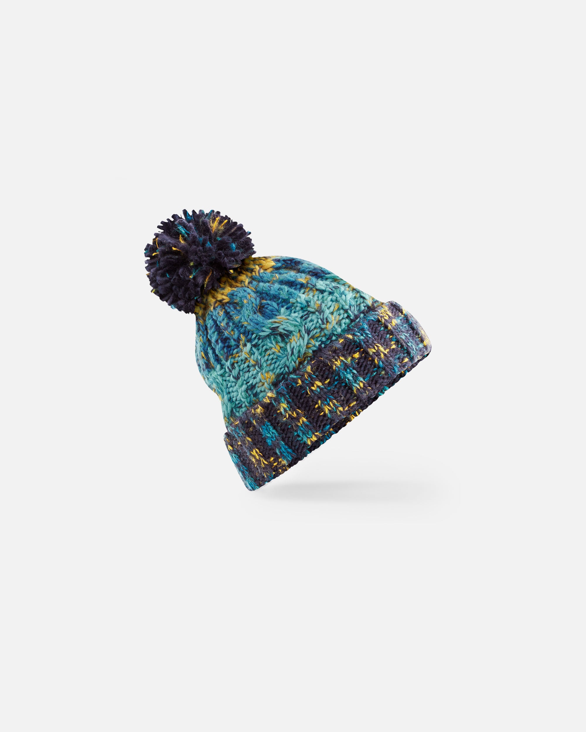 Vierfarbige Mütze mit Bommel Marine Splash von VIVID