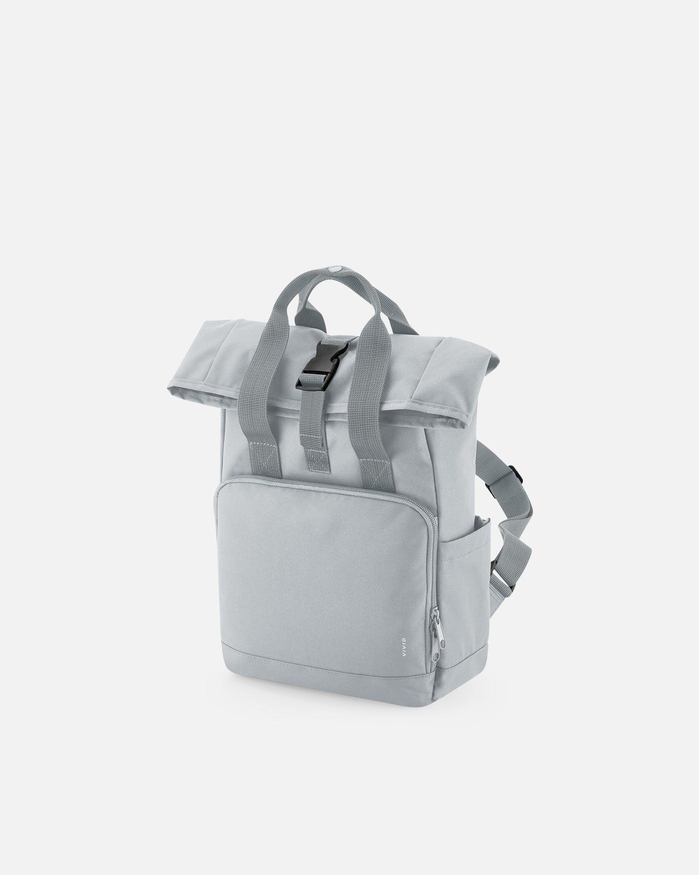 Kleiner Alltags Rolltop Rucksack mit zwei Griffen Light Grey von VIVID