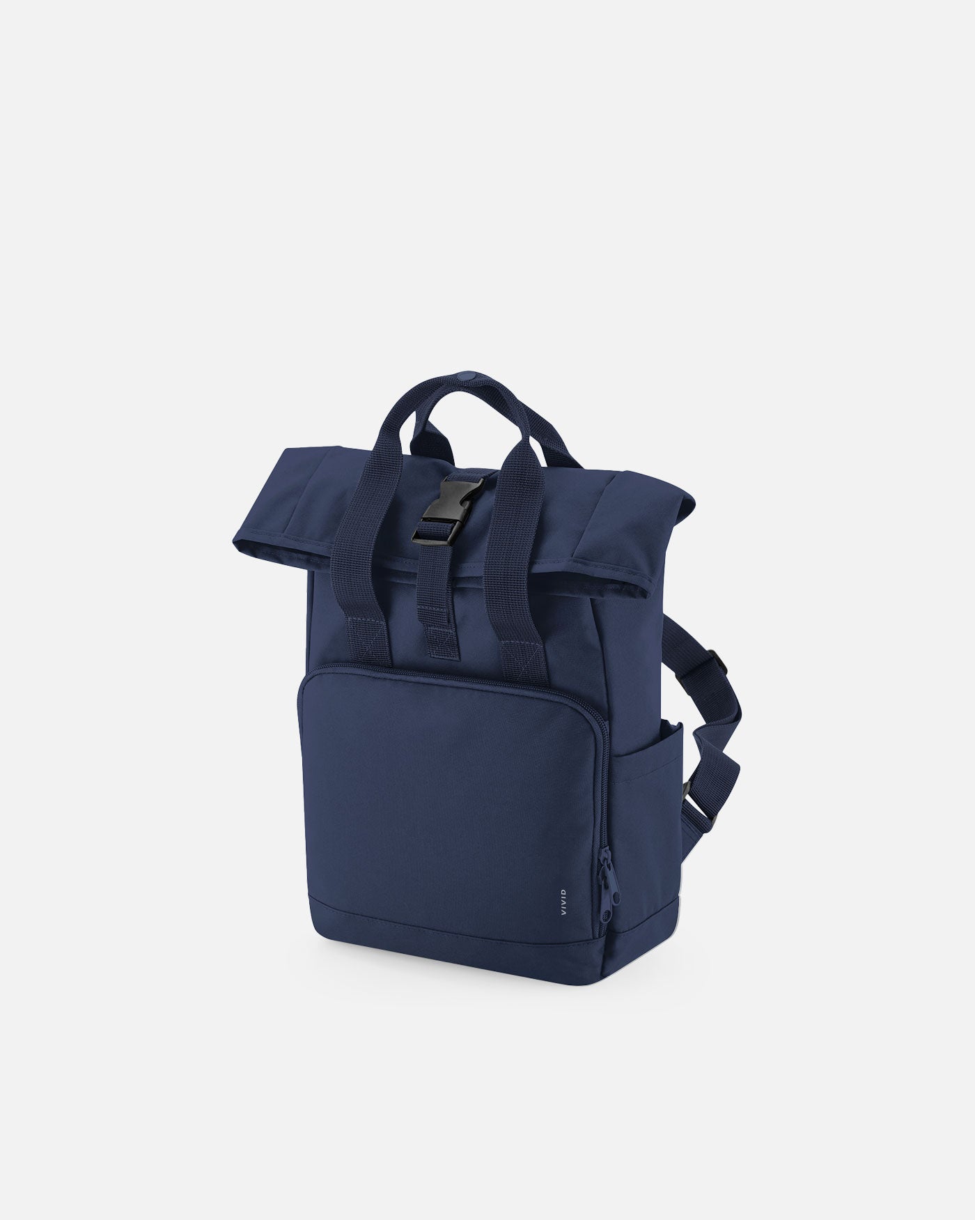 Kleiner Alltags Rolltop Rucksack mit zwei Griffen Navy Blue von VIVID
