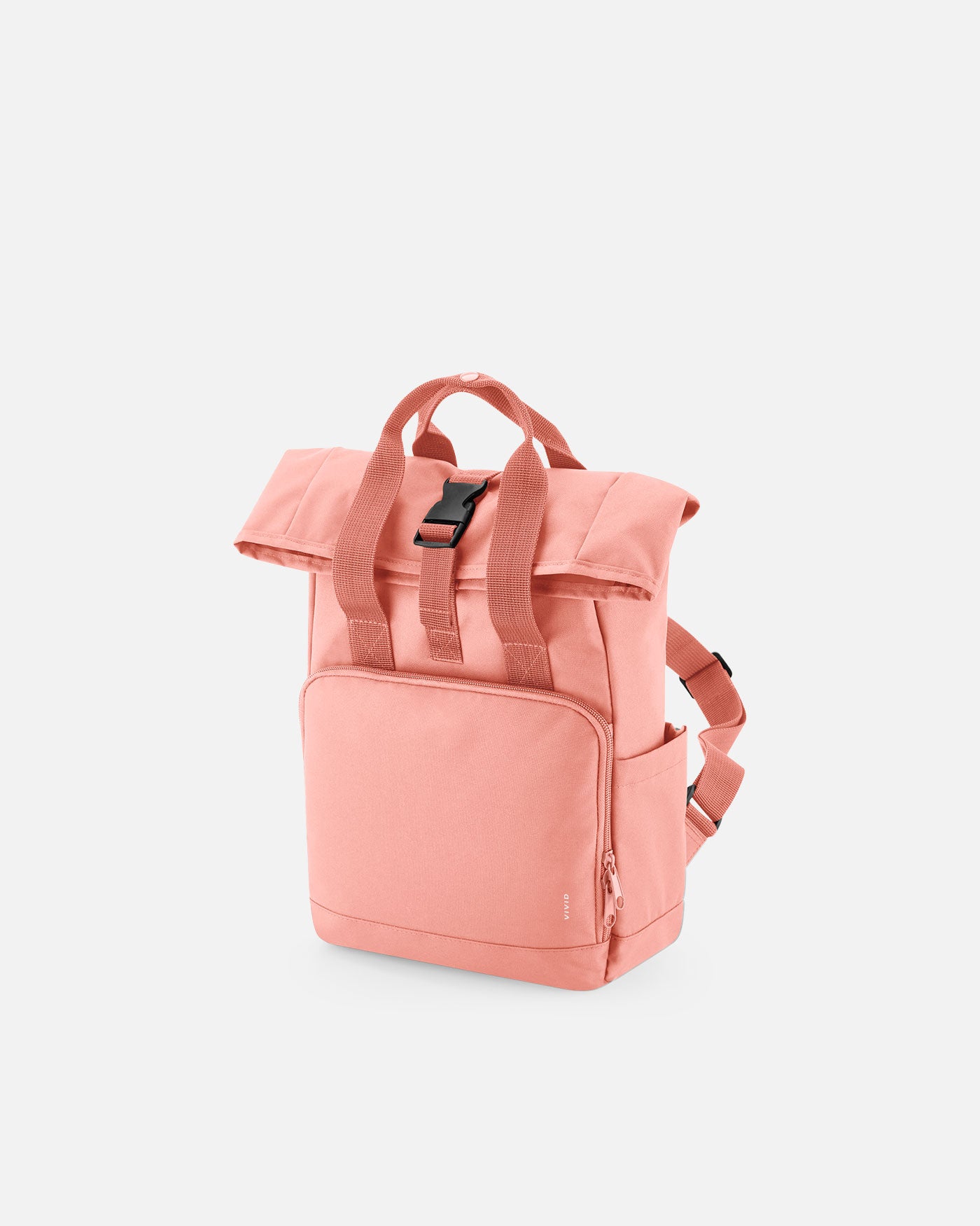 Kleiner Alltags Rolltop Rucksack mit zwei Griffen Oxford Pink von VIVID