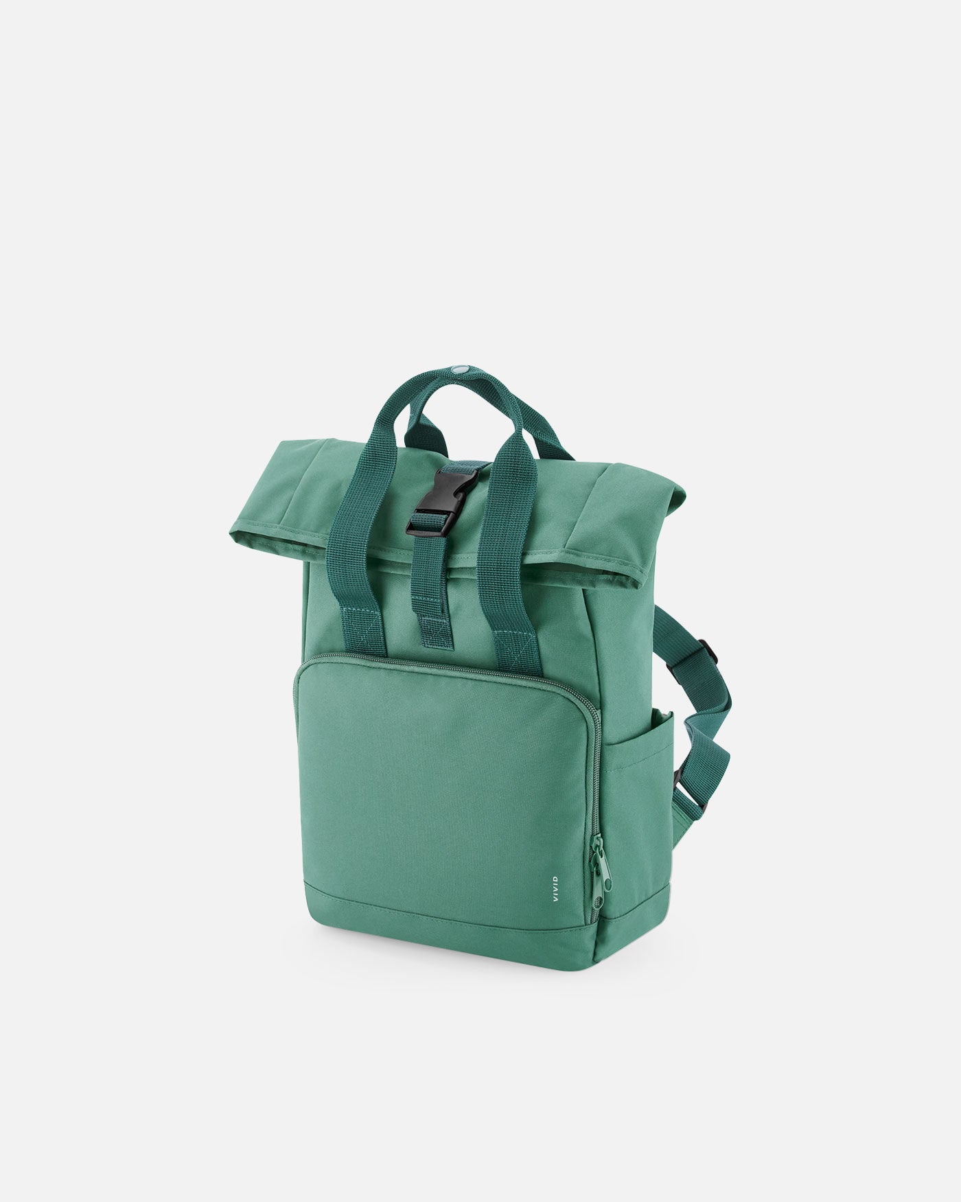 Kleiner Alltags Rolltop Rucksack mit zwei Griffen Sage von VIVID