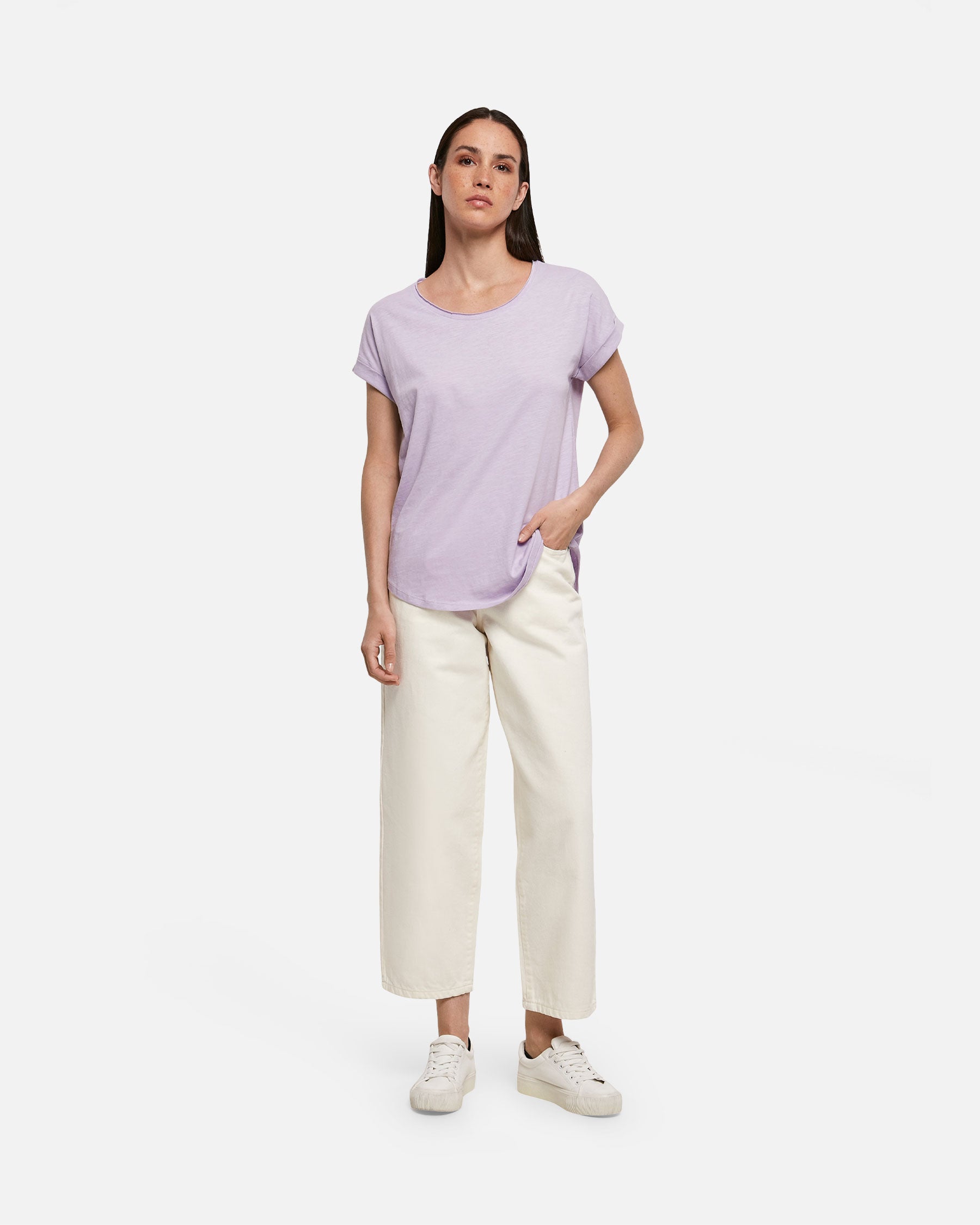 Damen T-Shirt mit verlängertem Saum von VIVID