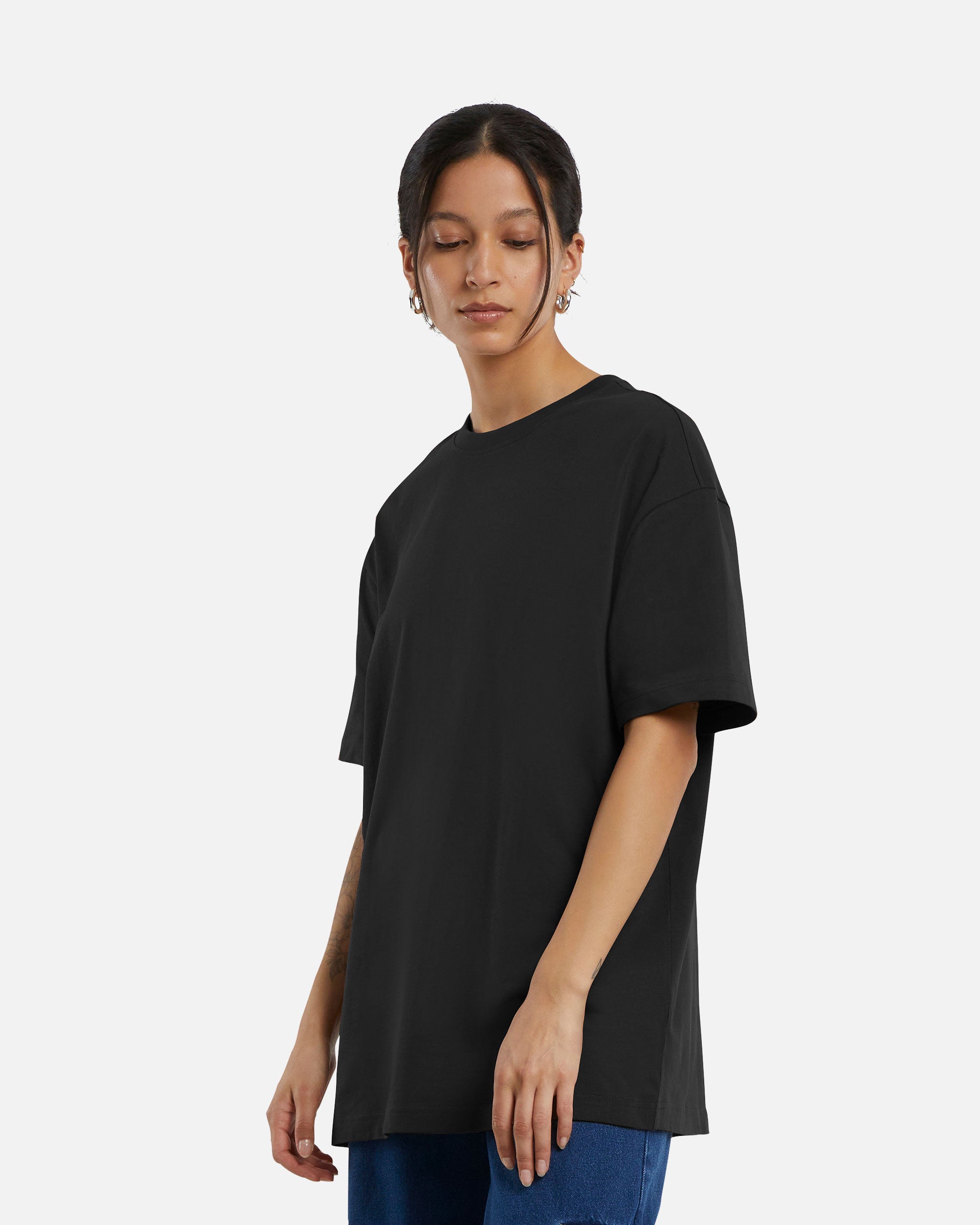 Übergroßes Boyfriend Damen T-Shirt Black von VIVID