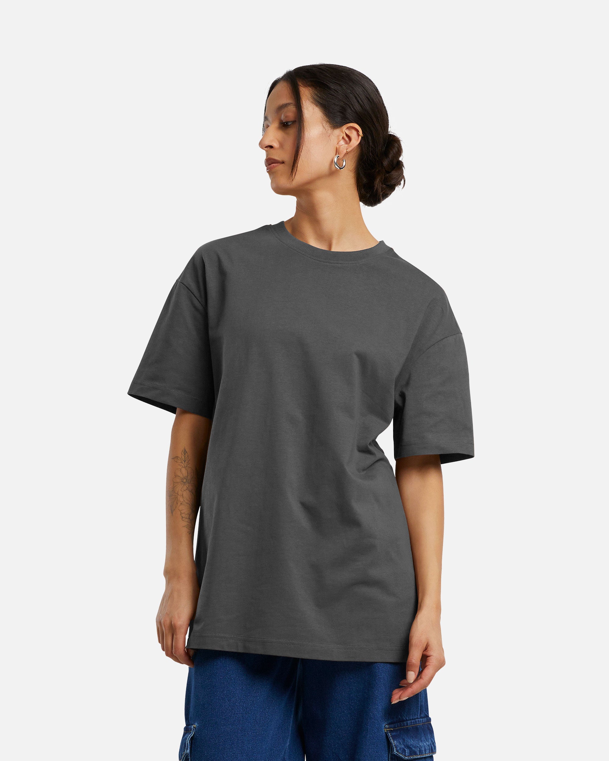 Übergroßes Boyfriend Damen T-Shirt Charcoal von VIVID
