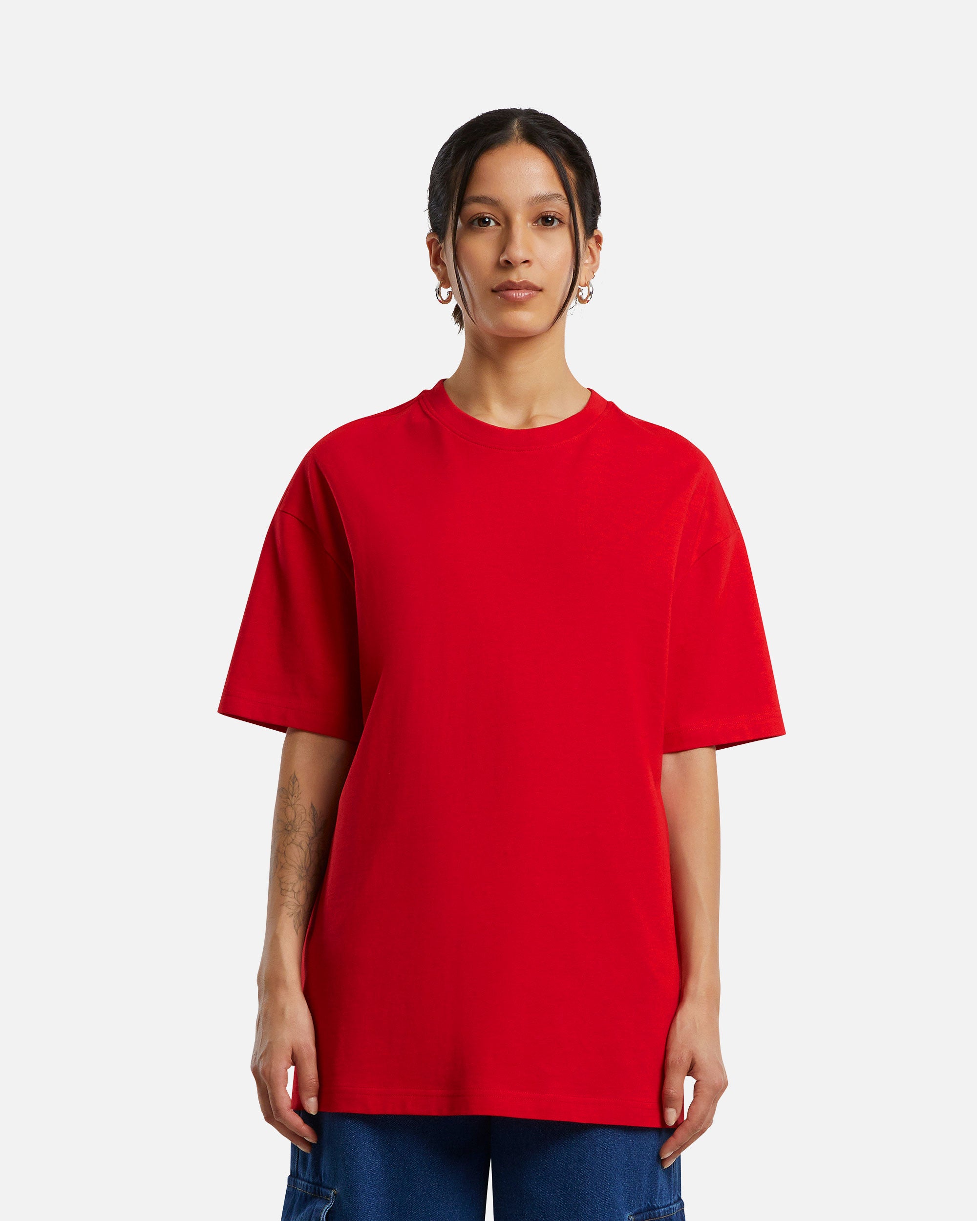 Übergroßes Boyfriend Damen T-Shirt Fire Red von VIVID