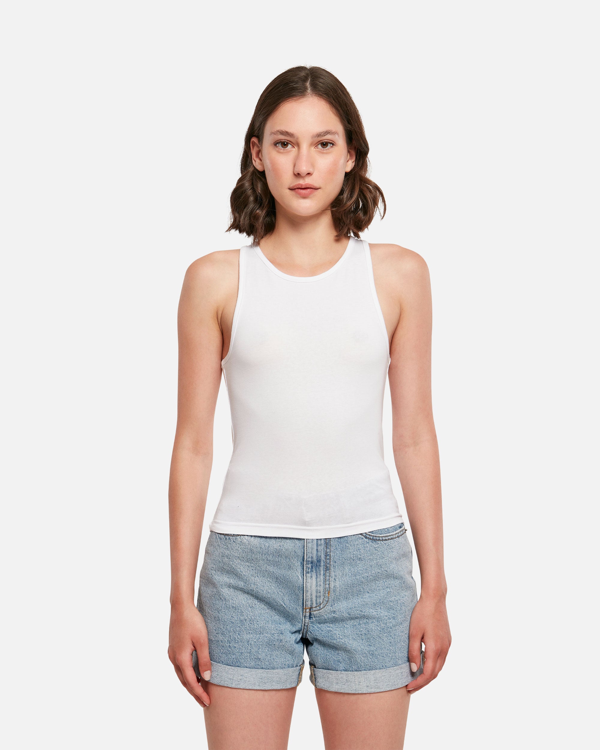 Damen Racerback Top White von VIVID
