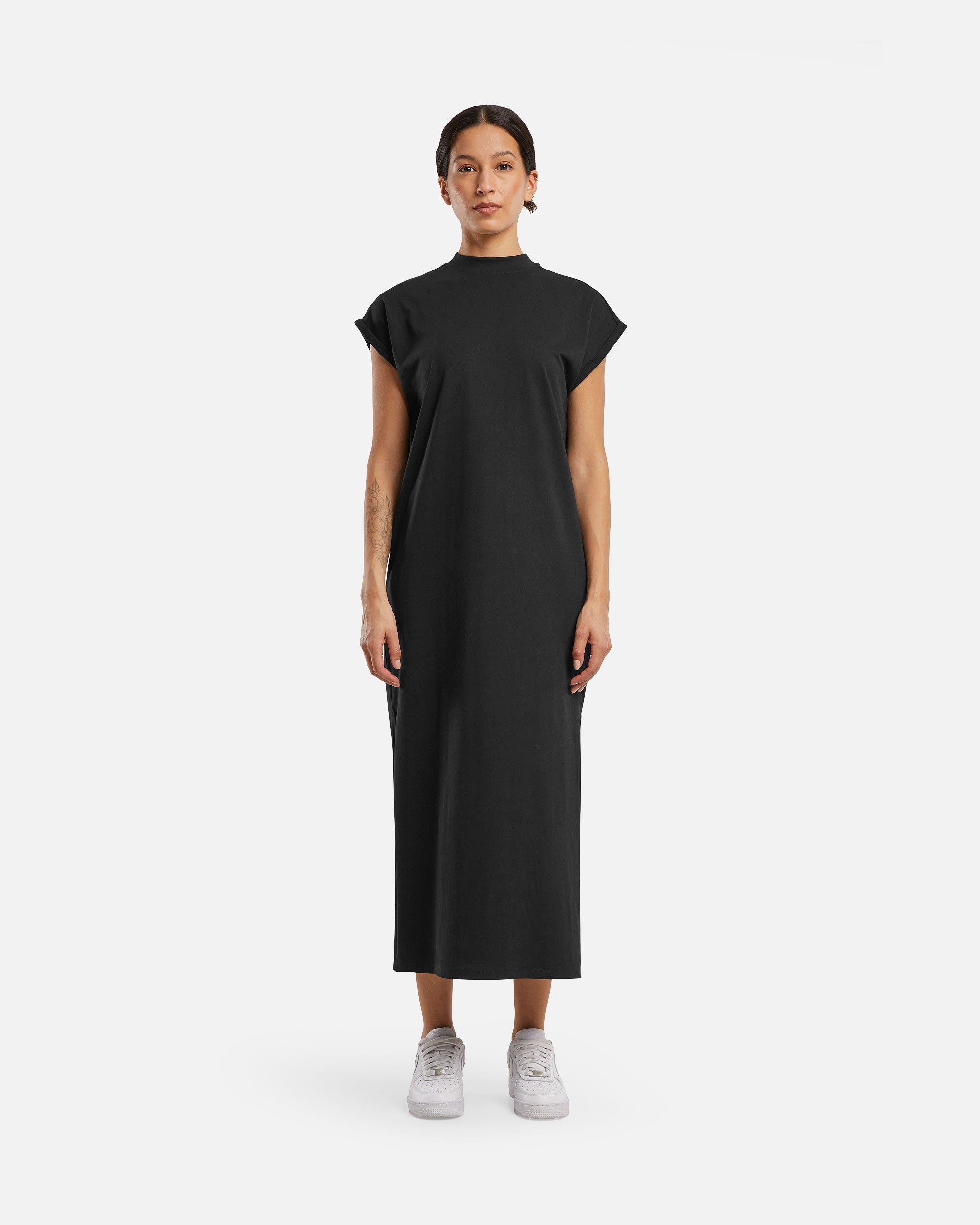 Damen Kleid mit verlängerten Schultern Black von VIVID