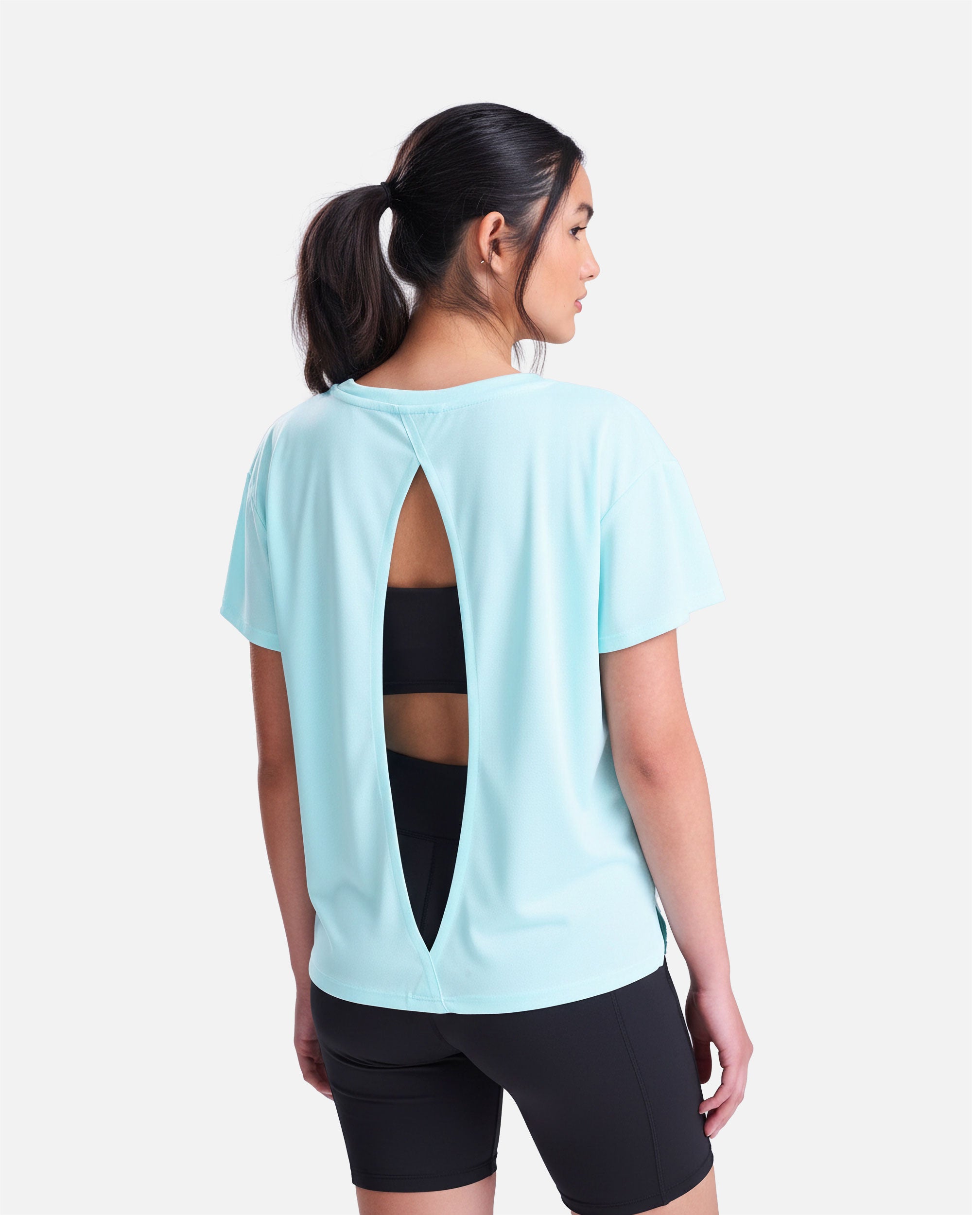 Damen Sport T-Shirt mit offenen Rückendetail von VIVID