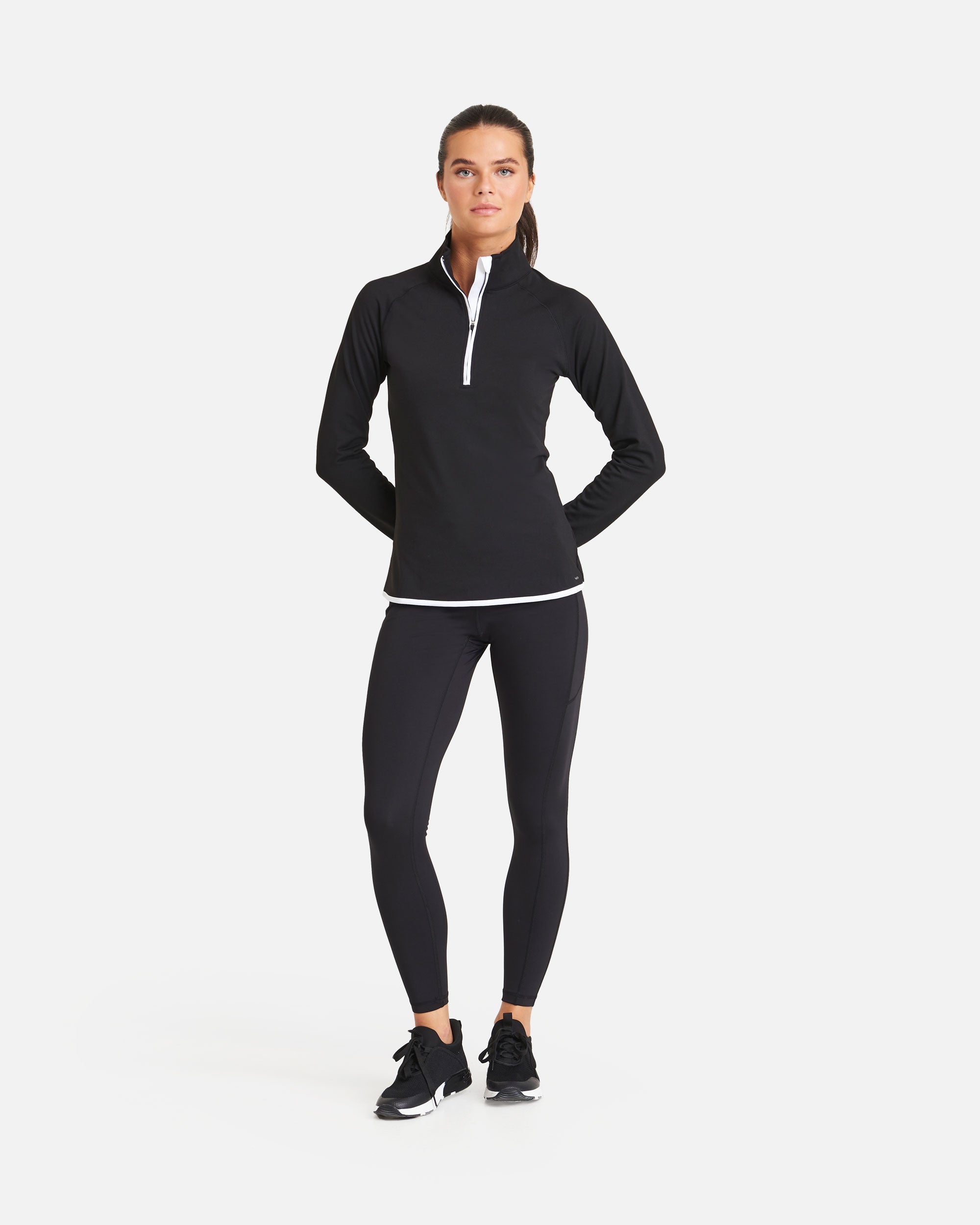 Damen ½ Zip Sport Langarmshirt