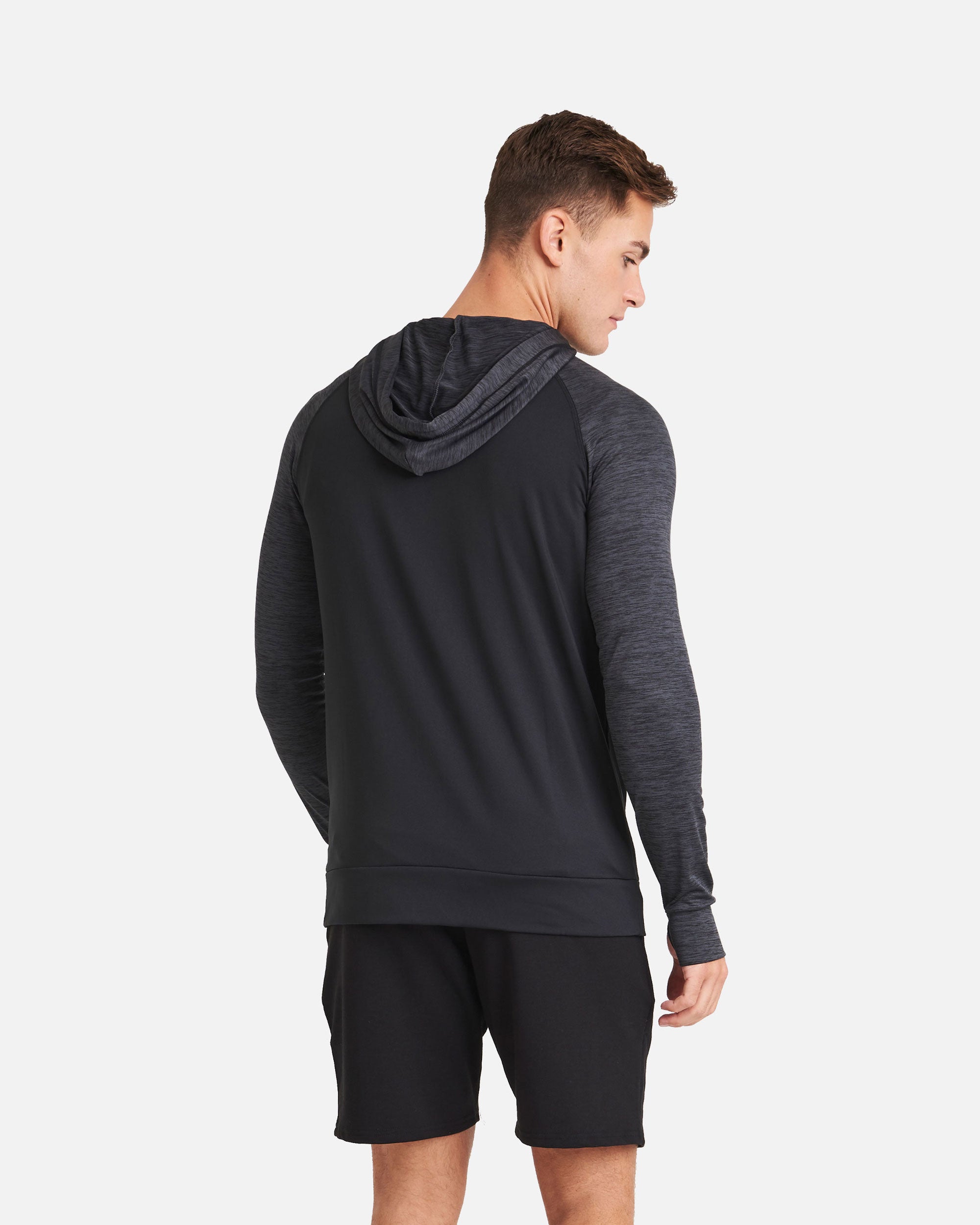 Herren Kontrast Zip Sport Langarmshirt Hoodie von VIVID