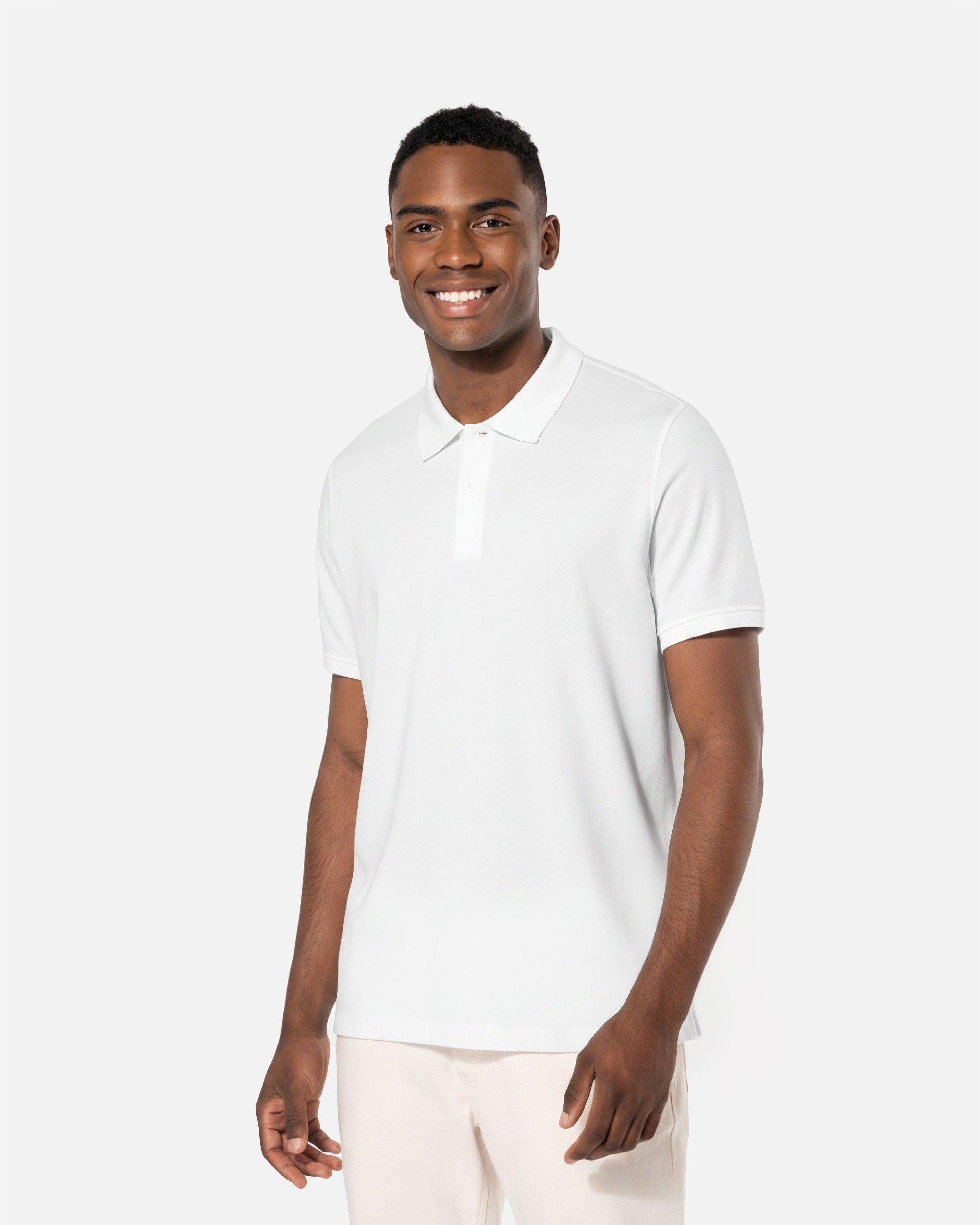 Klassisches Herren Piqué Polo T-Shirt 2.0 White von VIVID