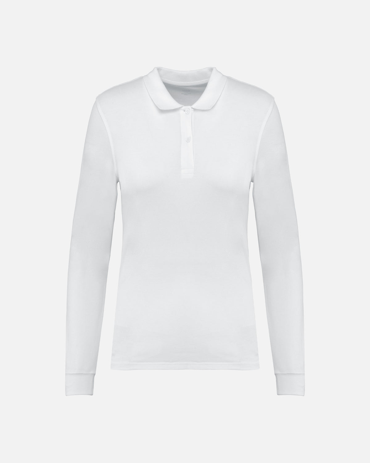 Klassisches Damen Piqué Polo Langarmshirt 2.0 White von VIVID