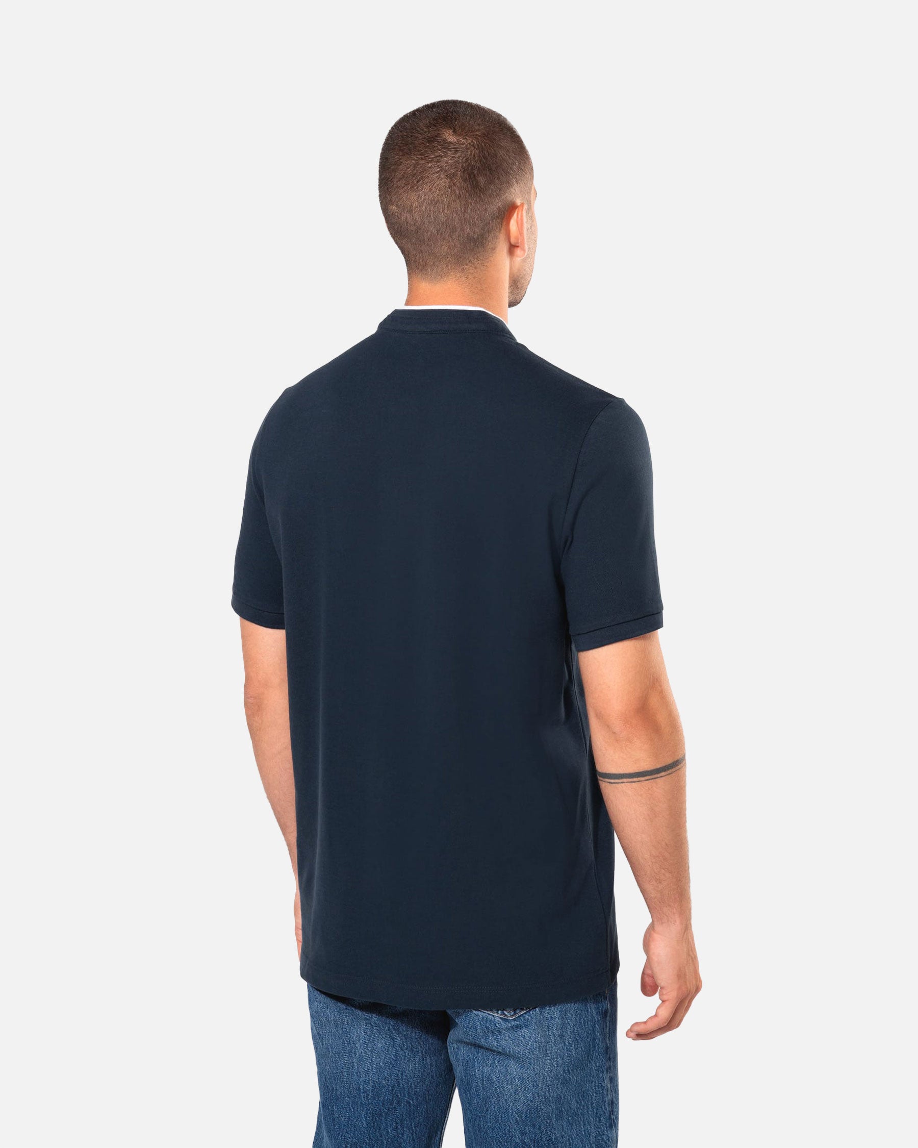 Herren Piqué Polo T-Shirt mit Maokragen