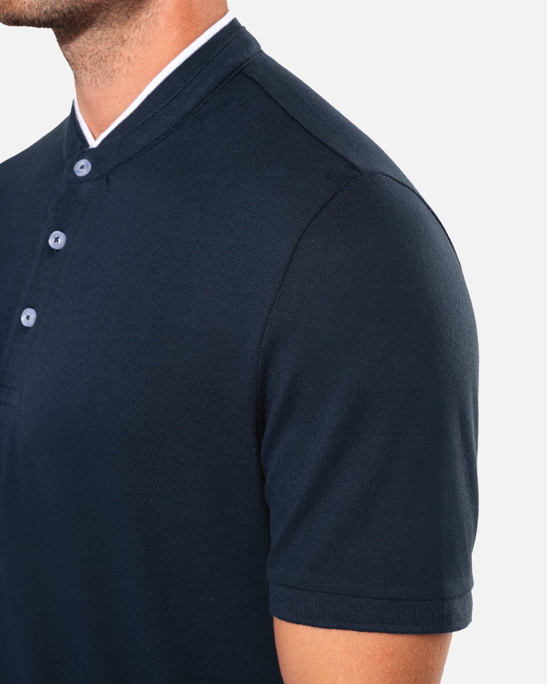 Herren Piqué Polo T-Shirt mit Maokragen