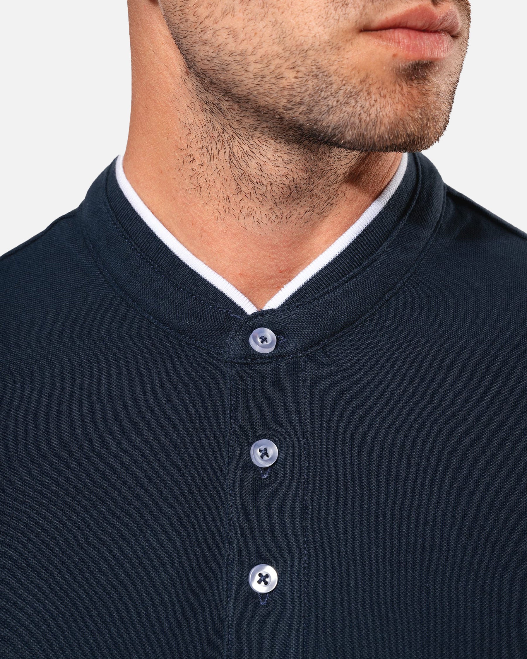 Herren Piqué Polo T-Shirt mit Maokragen