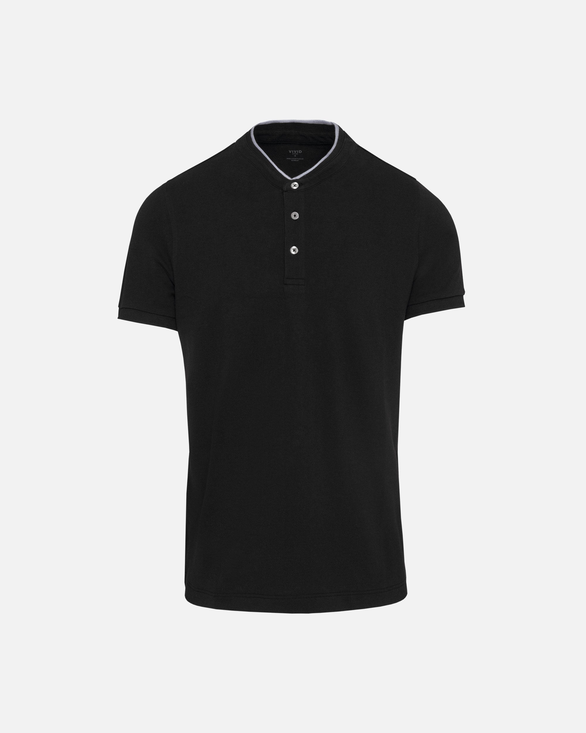 Herren Piqué Polo T-Shirt mit Maokragen