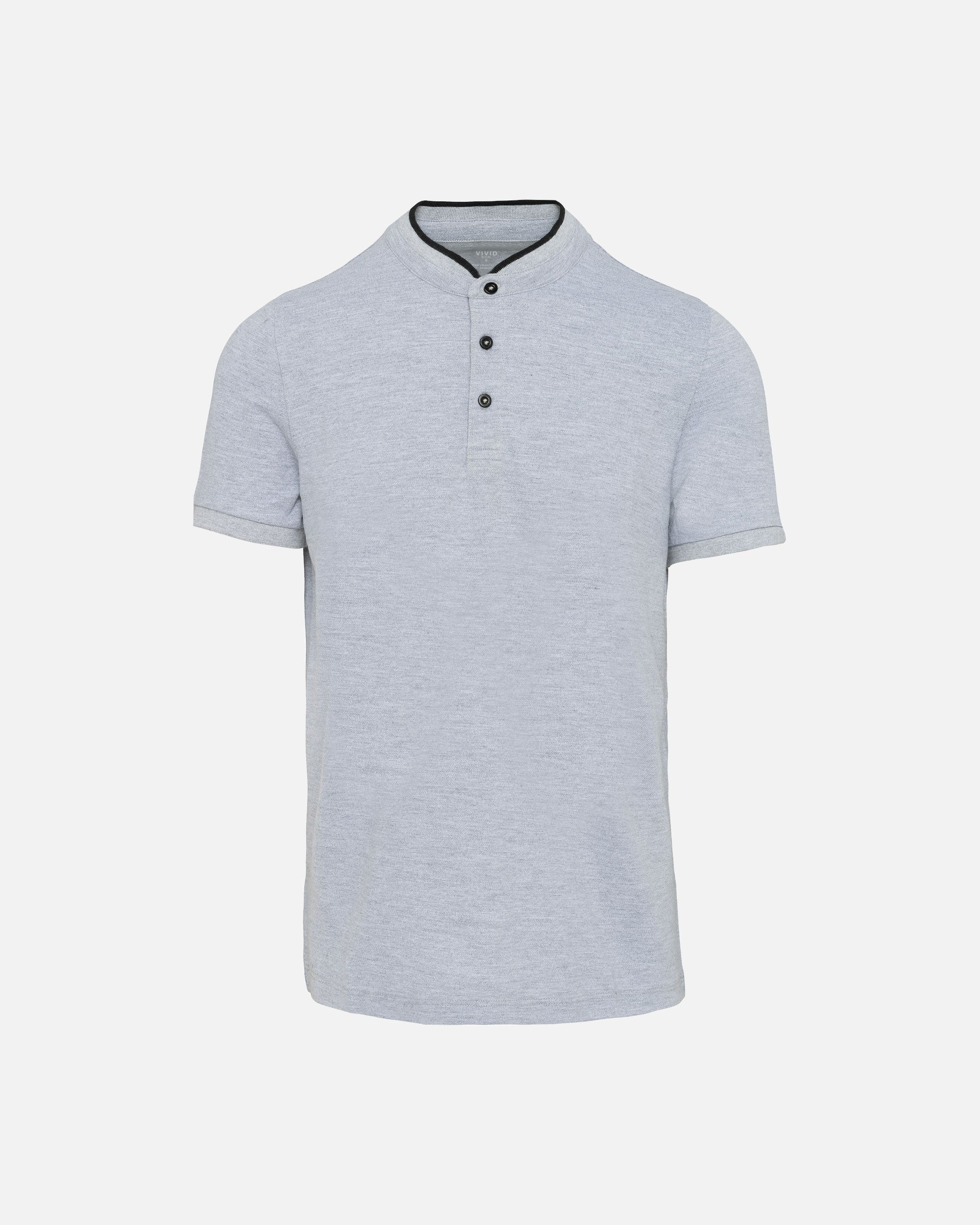 Herren Piqué Polo T-Shirt mit Maokragen