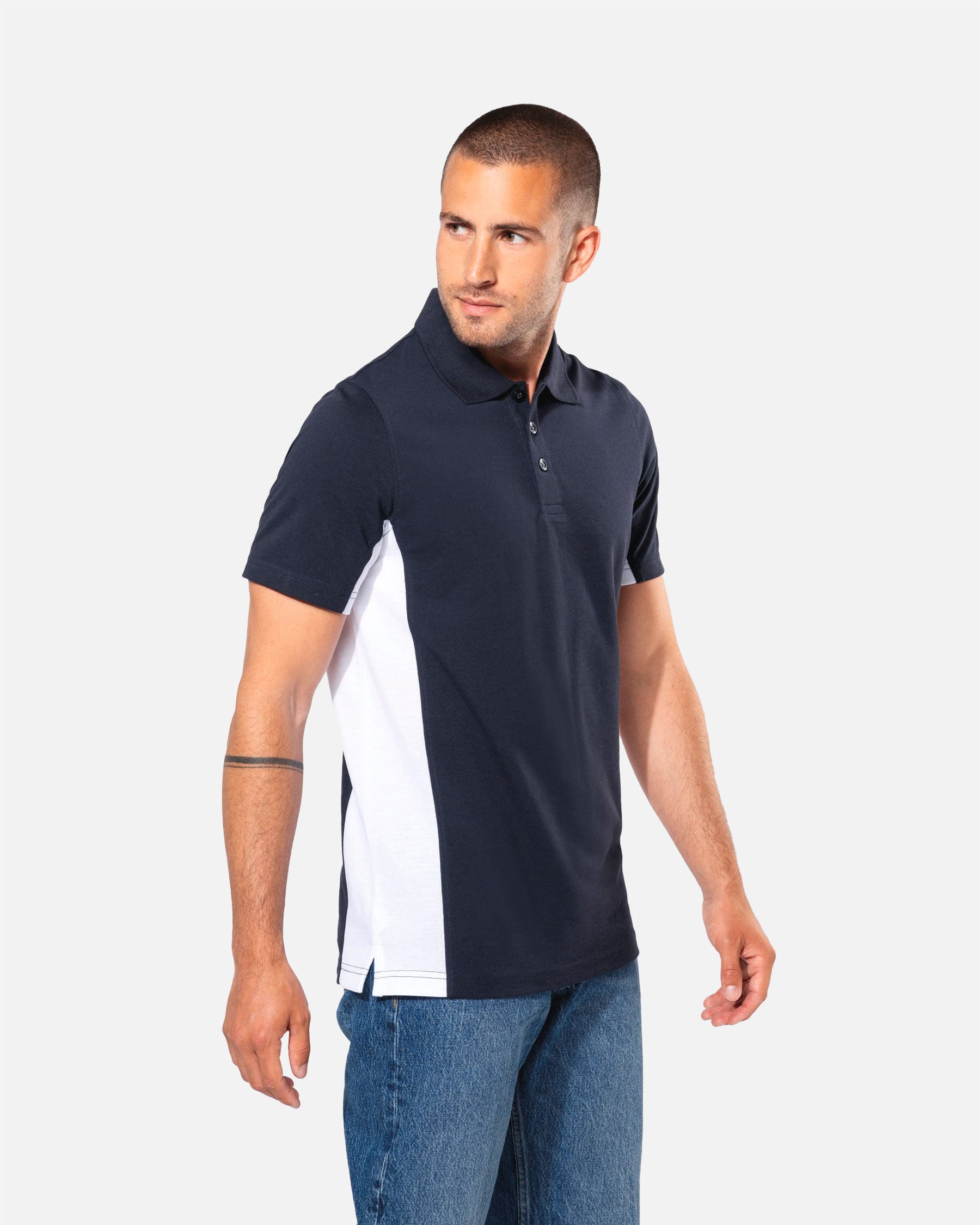 Zweifarbiges Herren Piqué Polo T-Shirt 2.0