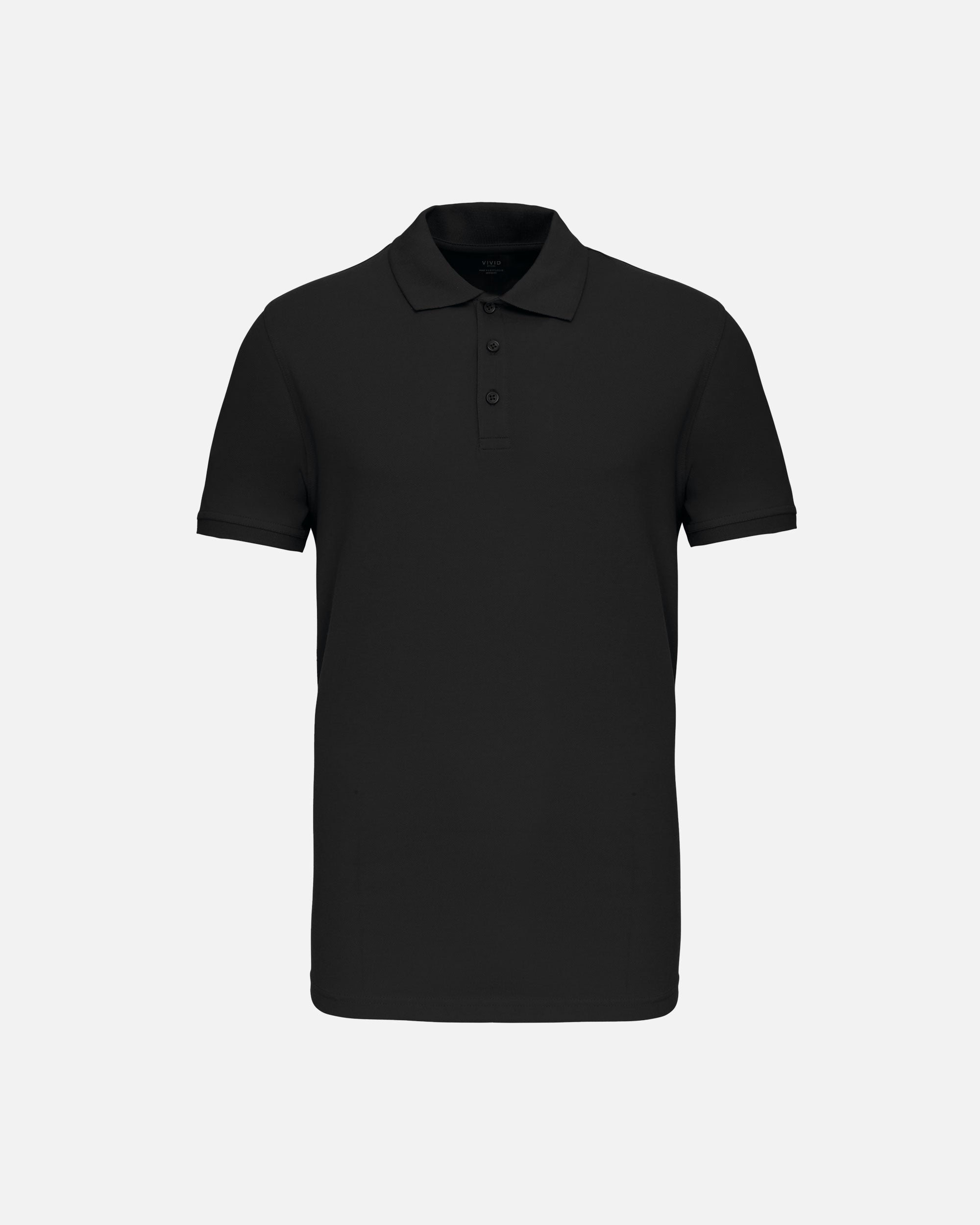 Schweres Herren Piqué Polo T-Shirt 2.0 Black von VIVID