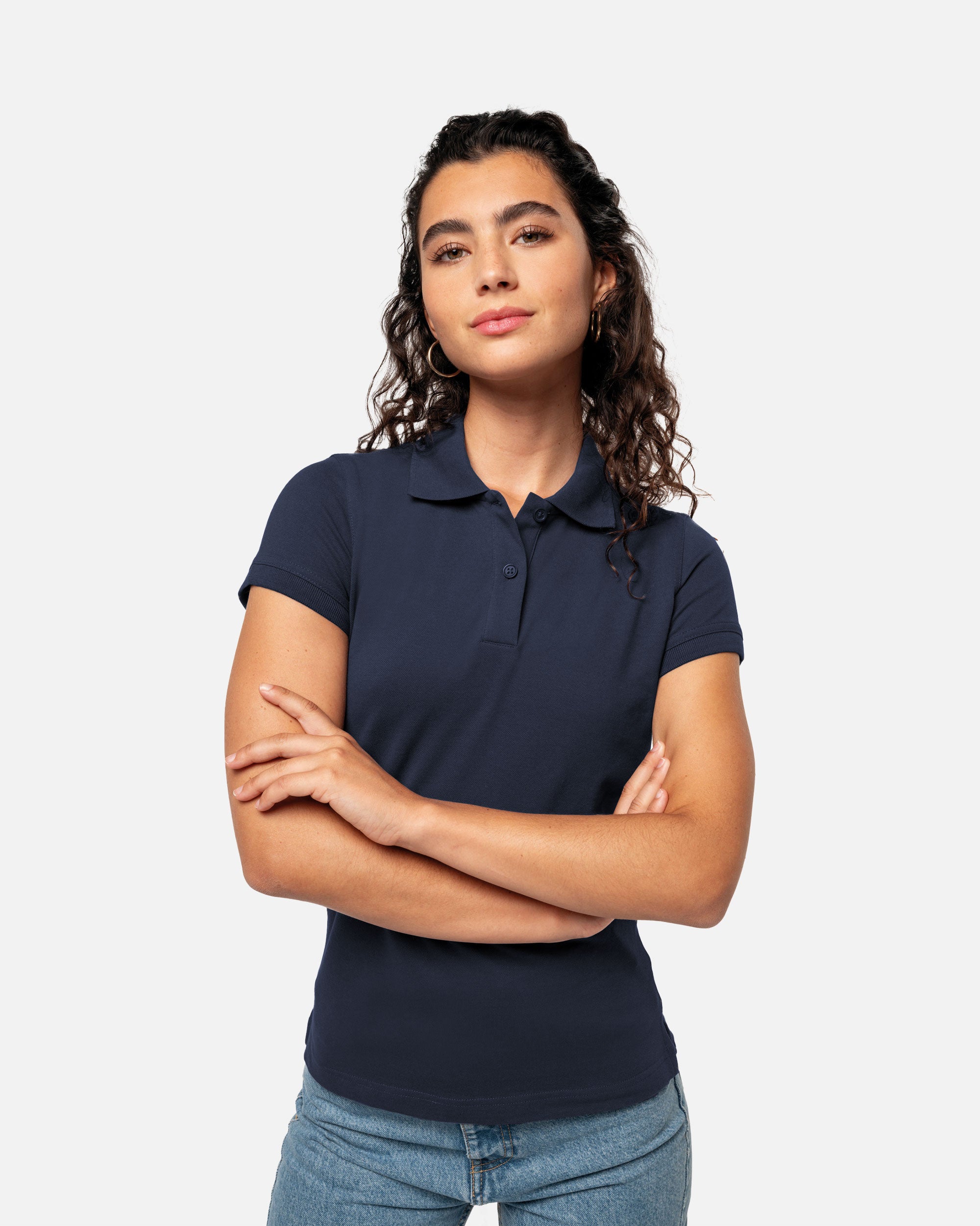 Schweres Damen Piqué Polo T-Shirt 2.0 Navy Blue von VIVID
