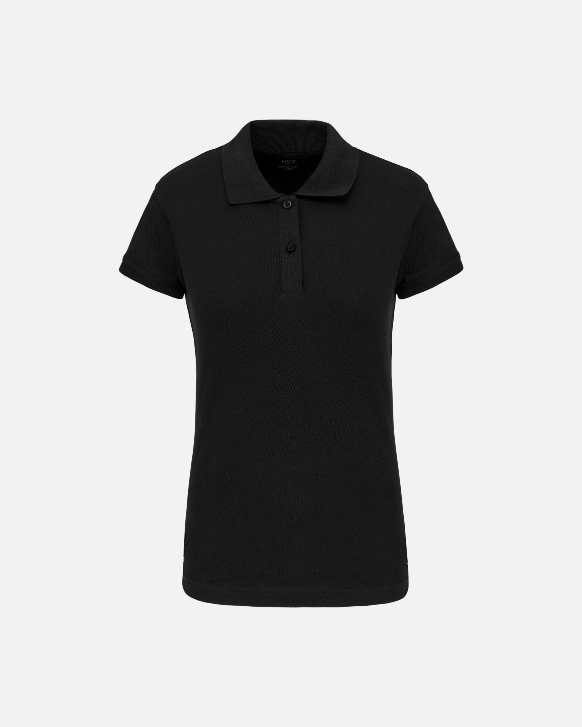 Schweres Damen Piqué Polo T-Shirt 2.0 Black von VIVID
