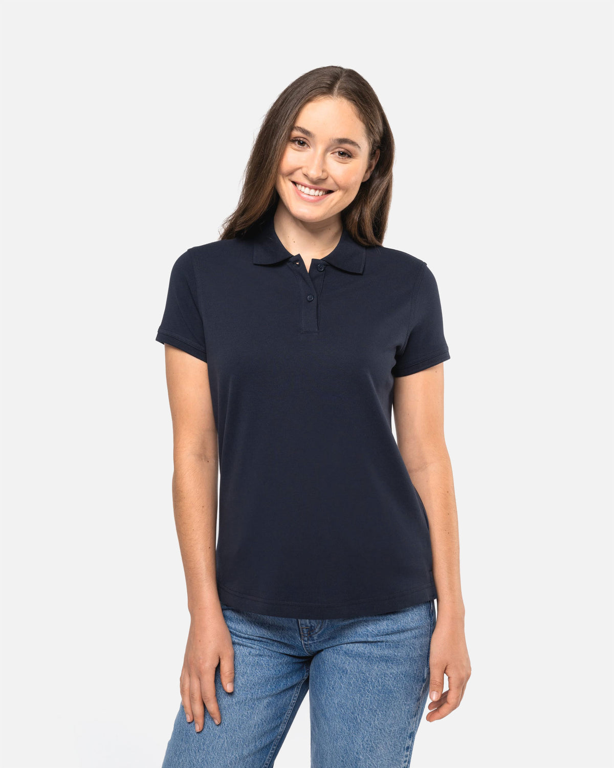 Schweres Damen Piqué Polo T-Shirt 2.0 Navy Blue von VIVID