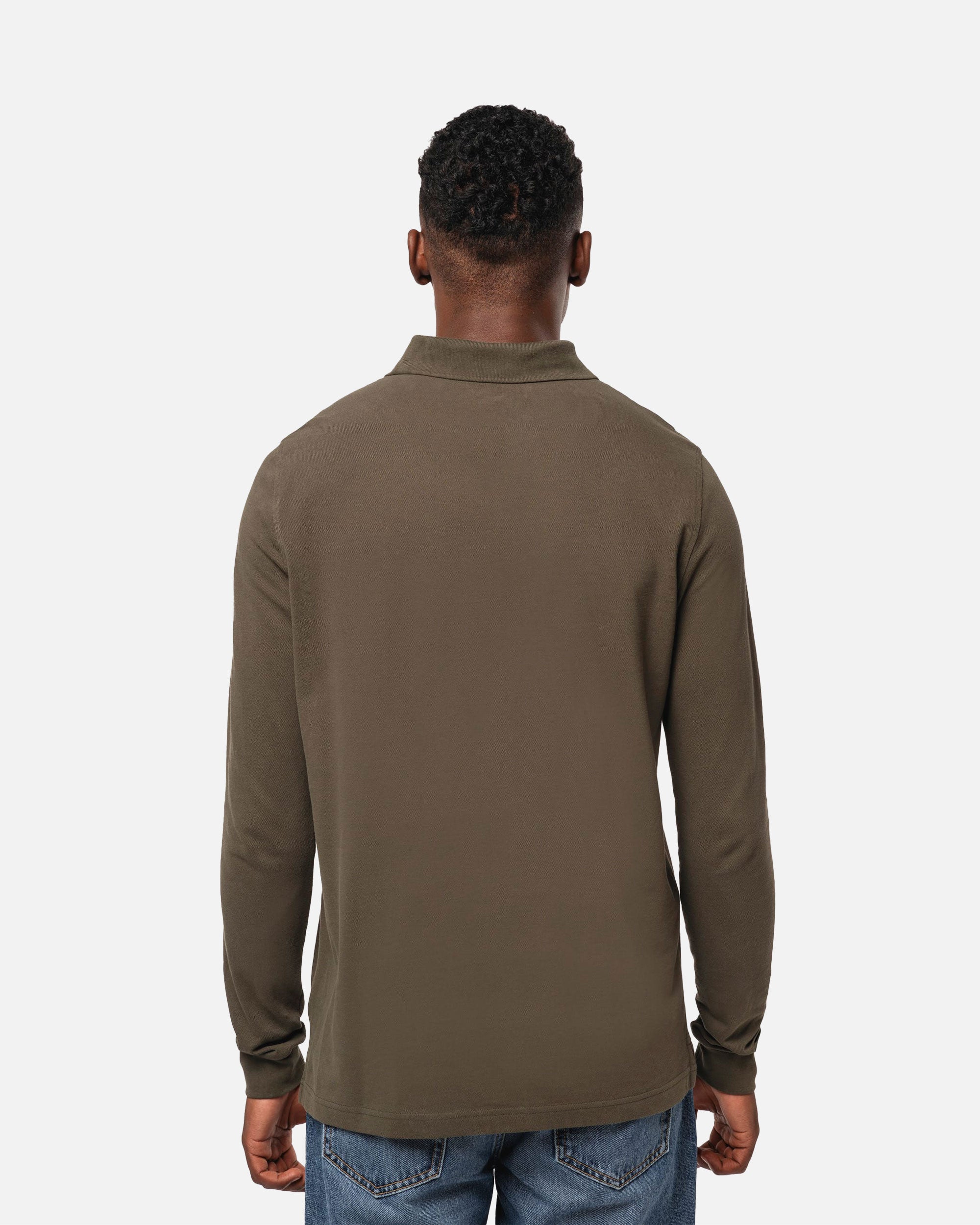 Schweres Herren Piqué Polo Langarmshirt