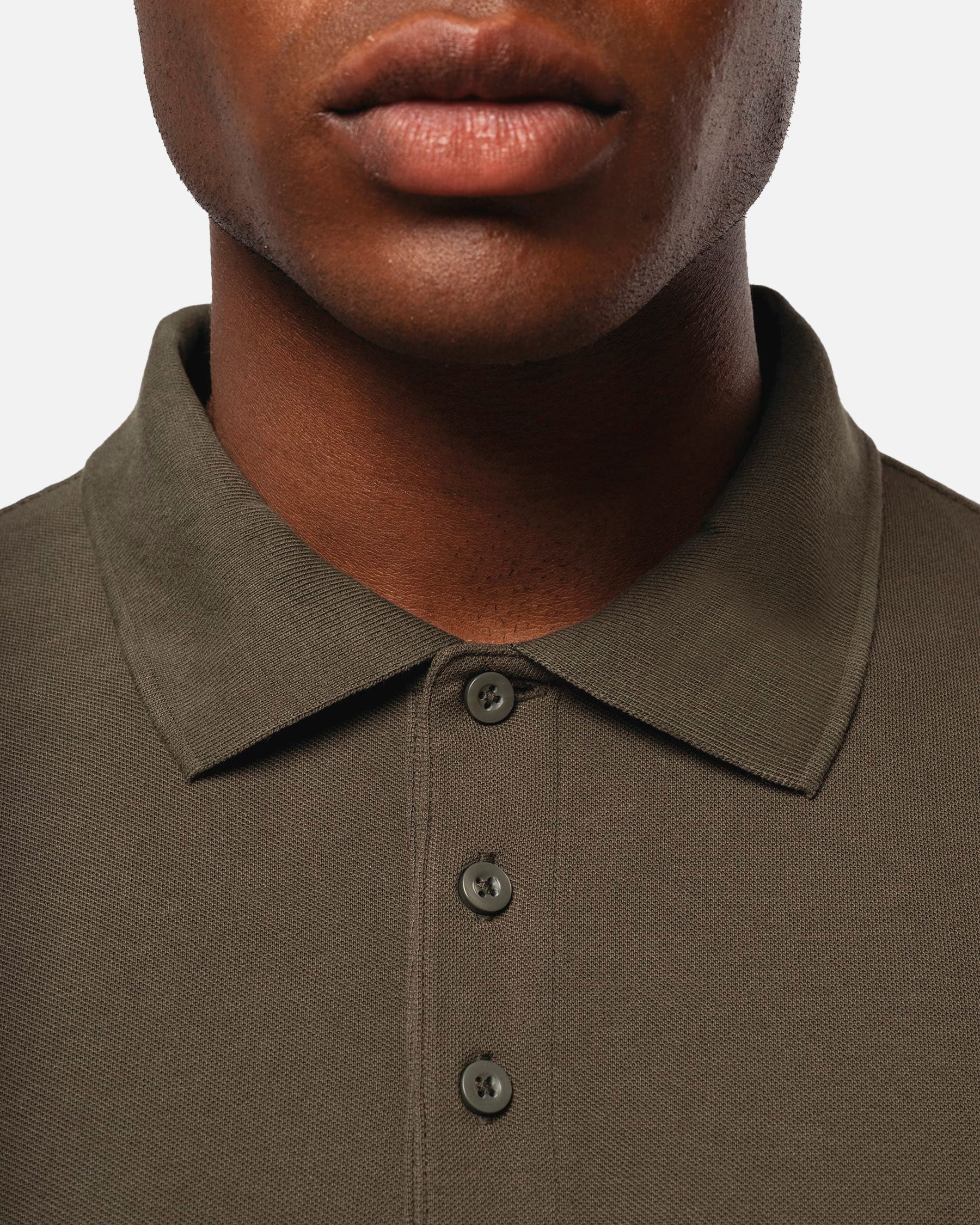 Schweres Herren Piqué Polo Langarmshirt