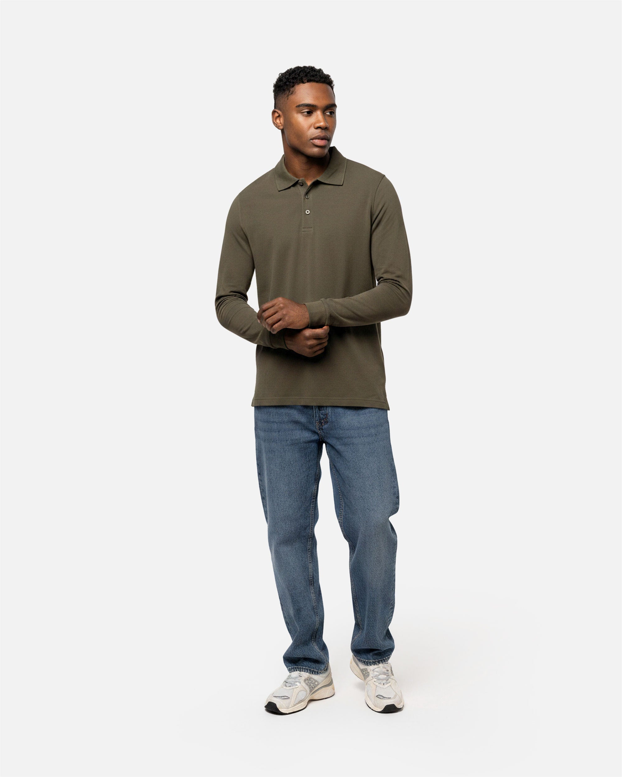 Schweres Herren Piqué Polo Langarmshirt von VIVID
