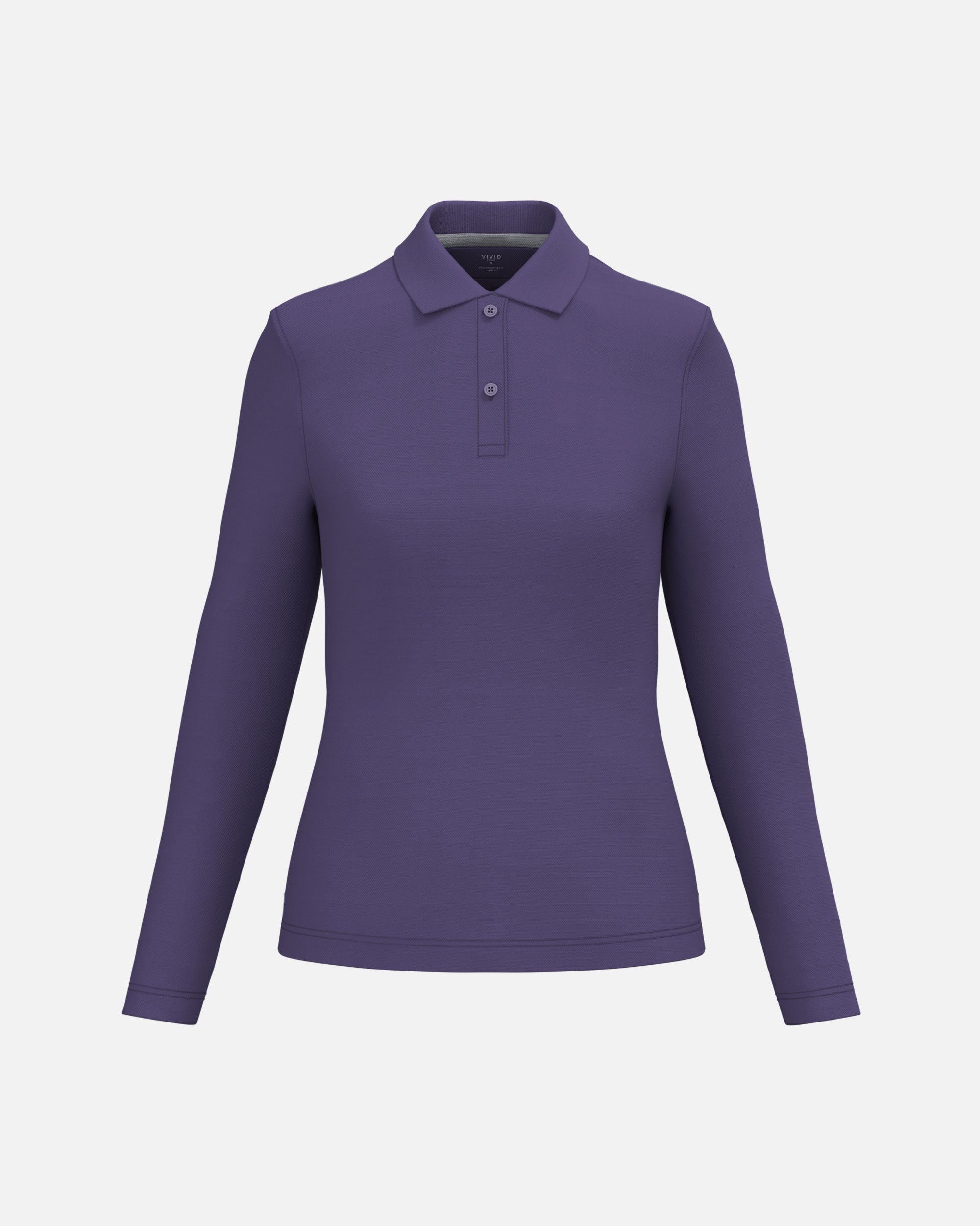Schweres Damen Piqué Polo Langarmshirt Purple von VIVID