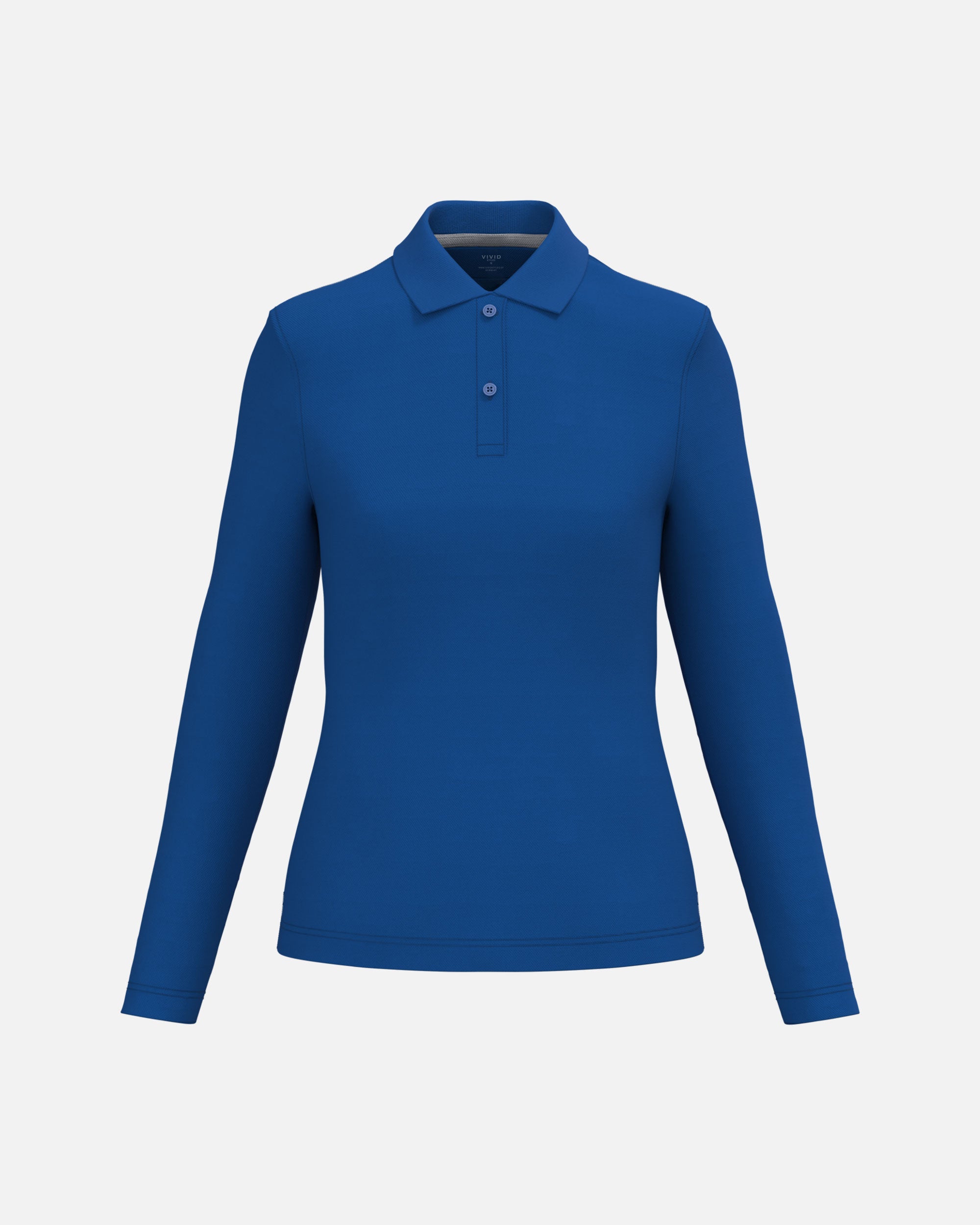 Schweres Damen Piqué Polo Langarmshirt Royal Blue von VIVID