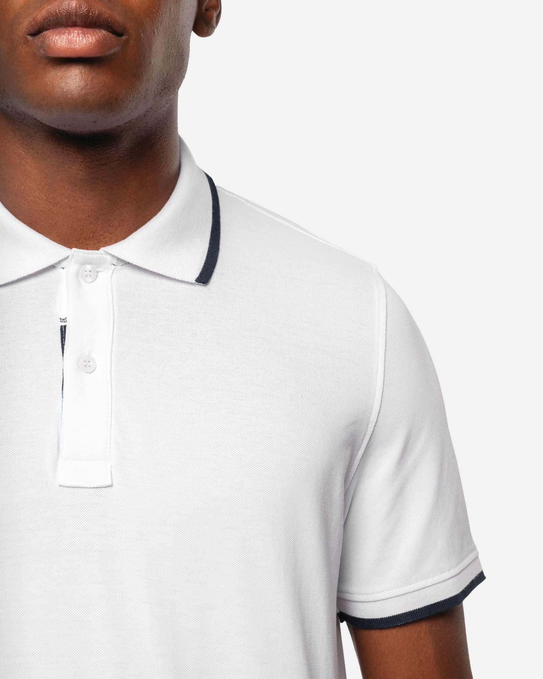 Schweres Herren Piqué Polo T-Shirt mit Kontrastfarben