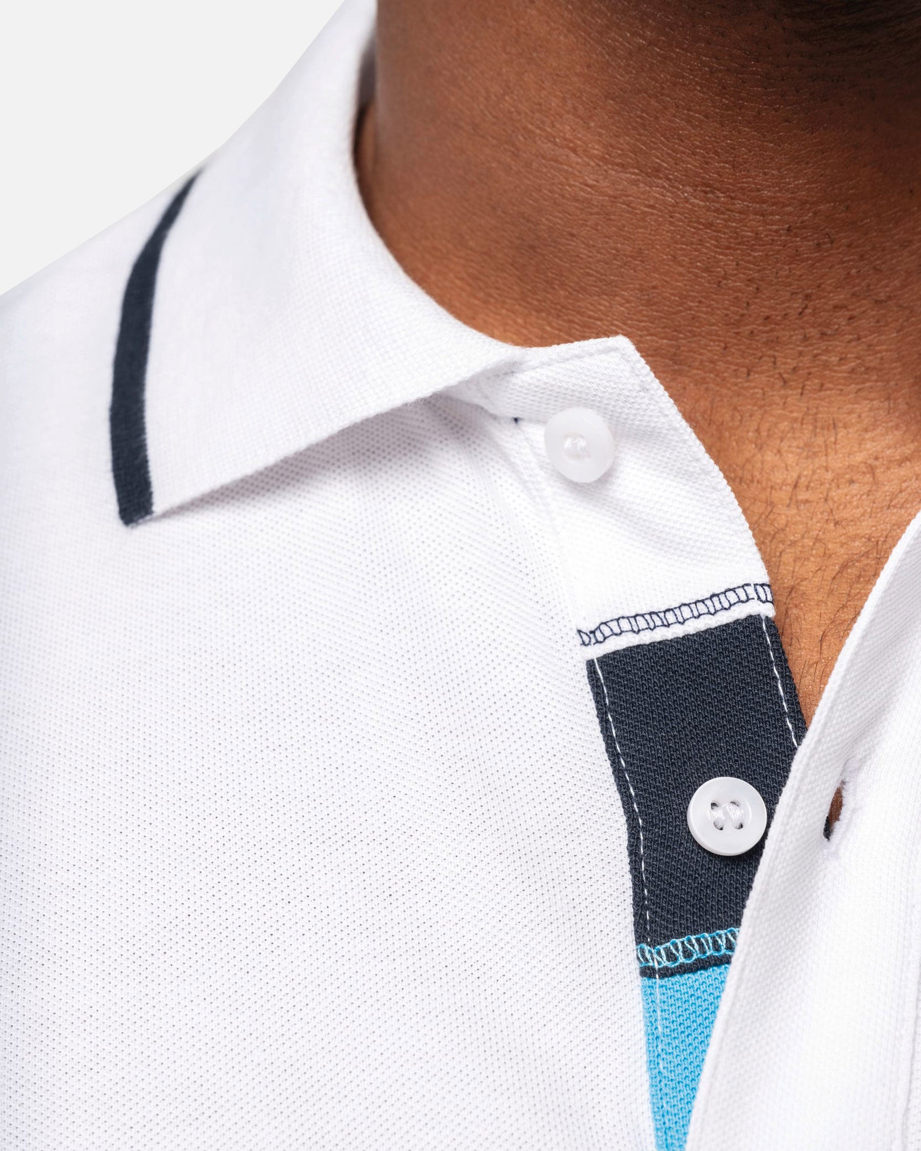 Schweres Herren Piqué Polo T-Shirt mit Kontrastfarben