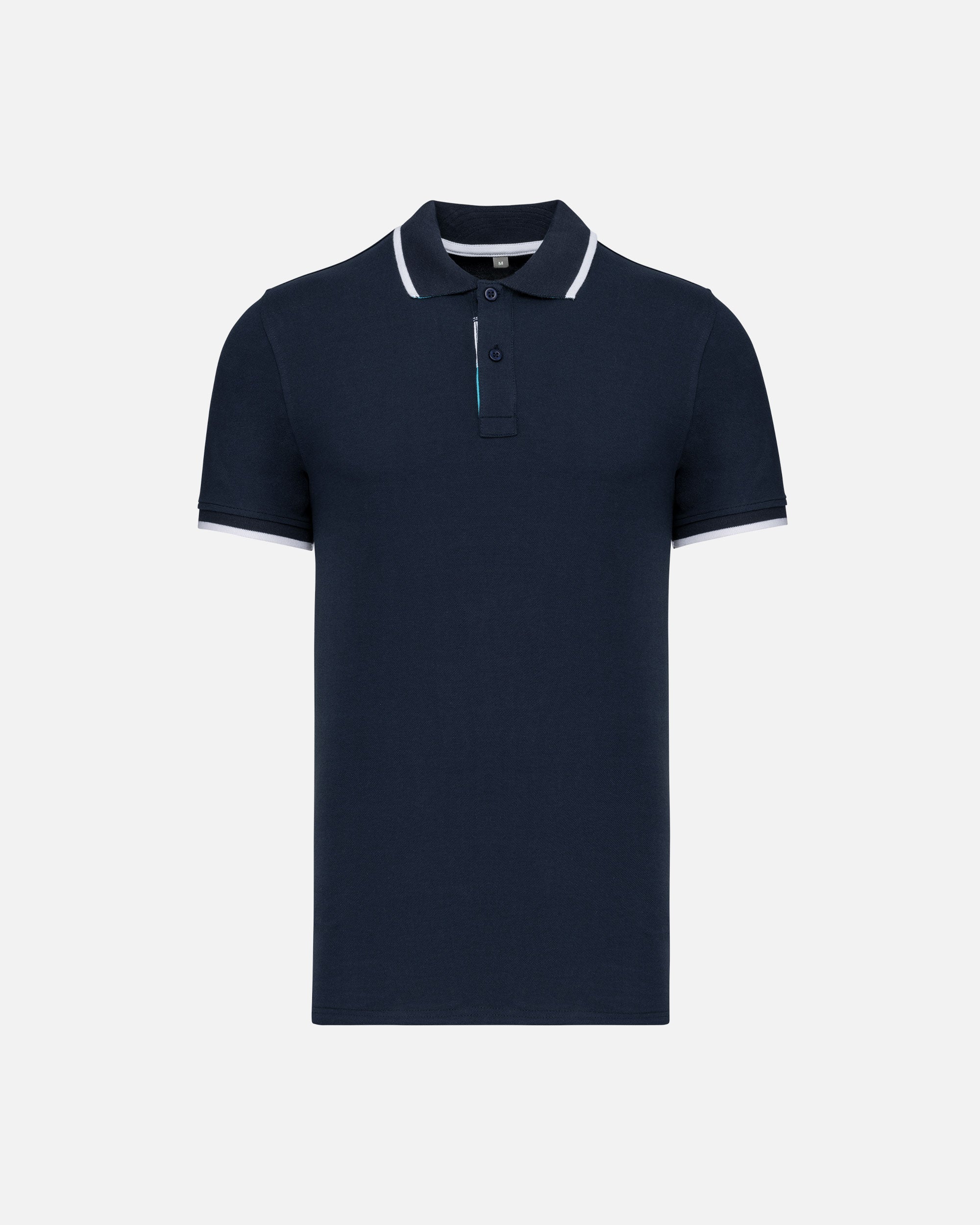 Schweres Herren Piqué Polo T-Shirt mit Kontrastfarben