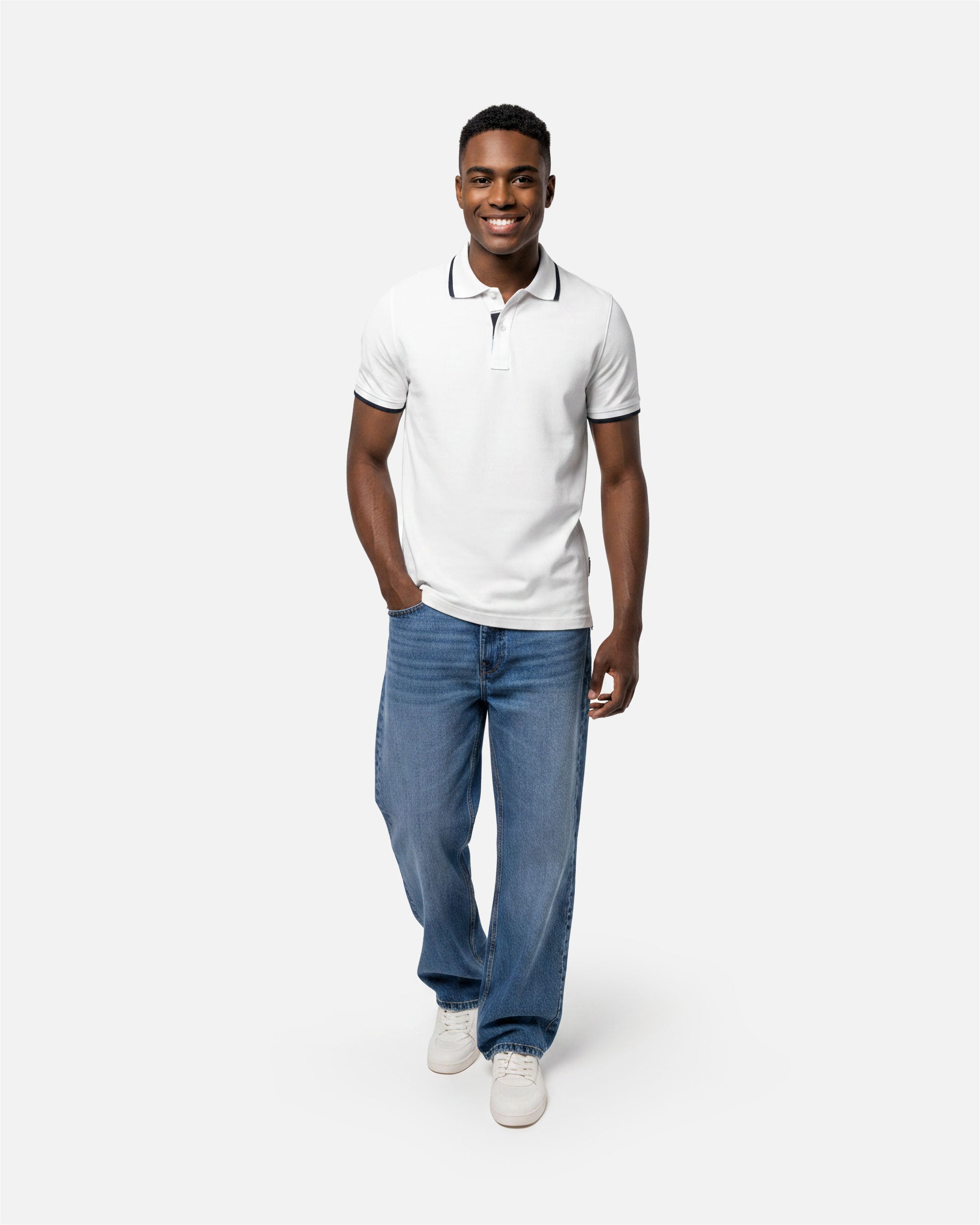 Schweres Herren Piqué Polo T-Shirt mit Kontrastfarben von VIVID