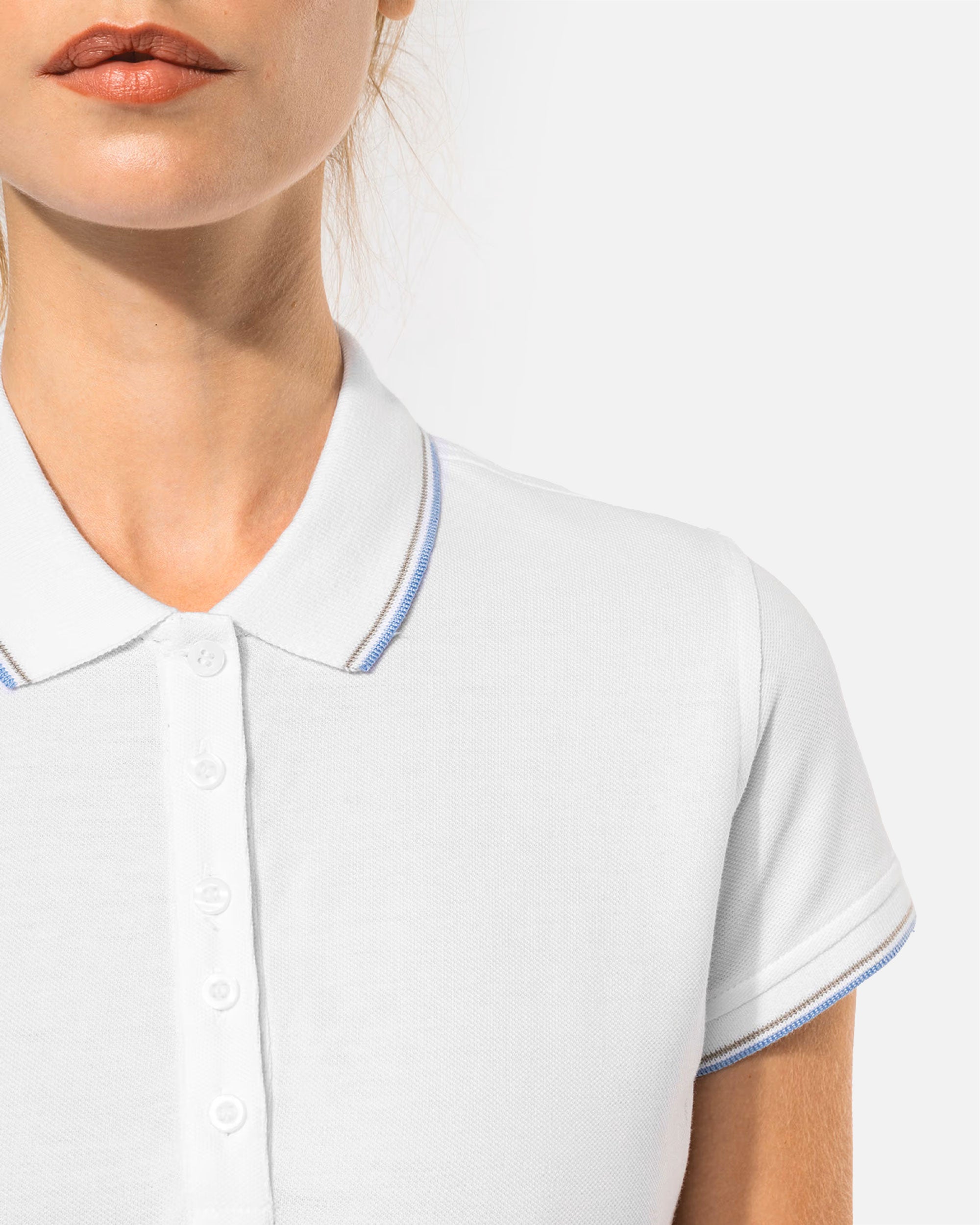 Schweres Damen Piqué Polo T-Shirt mit Kontrastfarben von VIVID