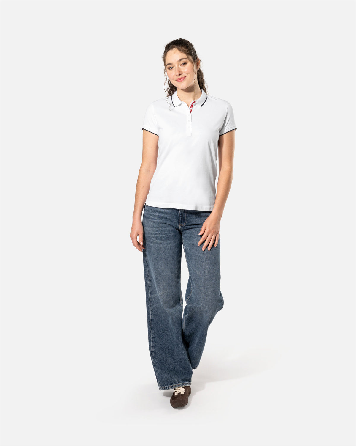 Schweres Damen Piqué Polo T-Shirt mit Kontrastfarben 2.0 von VIVID