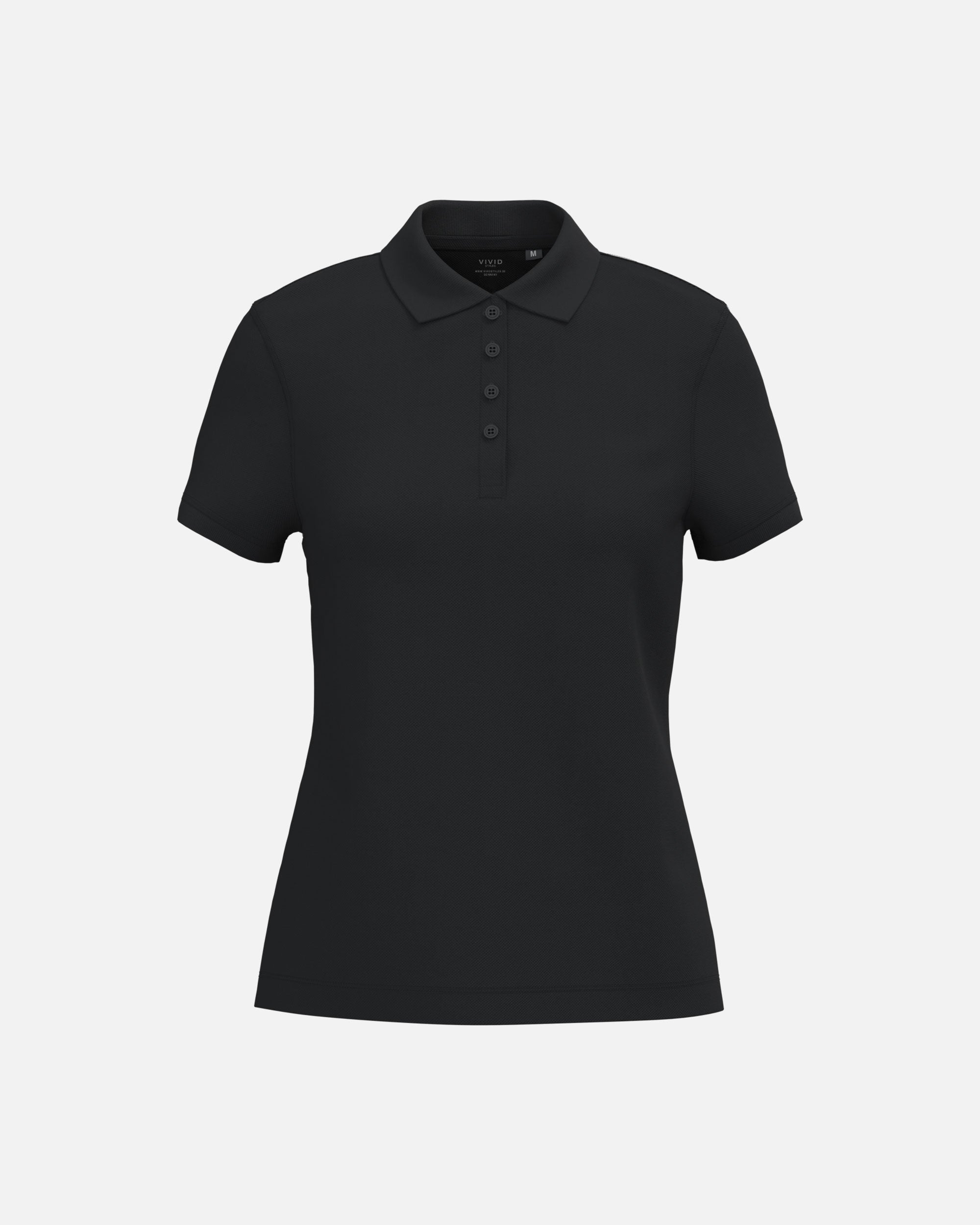 Klassisches Damen Piqué Polo T-Shirt Black von VIVID
