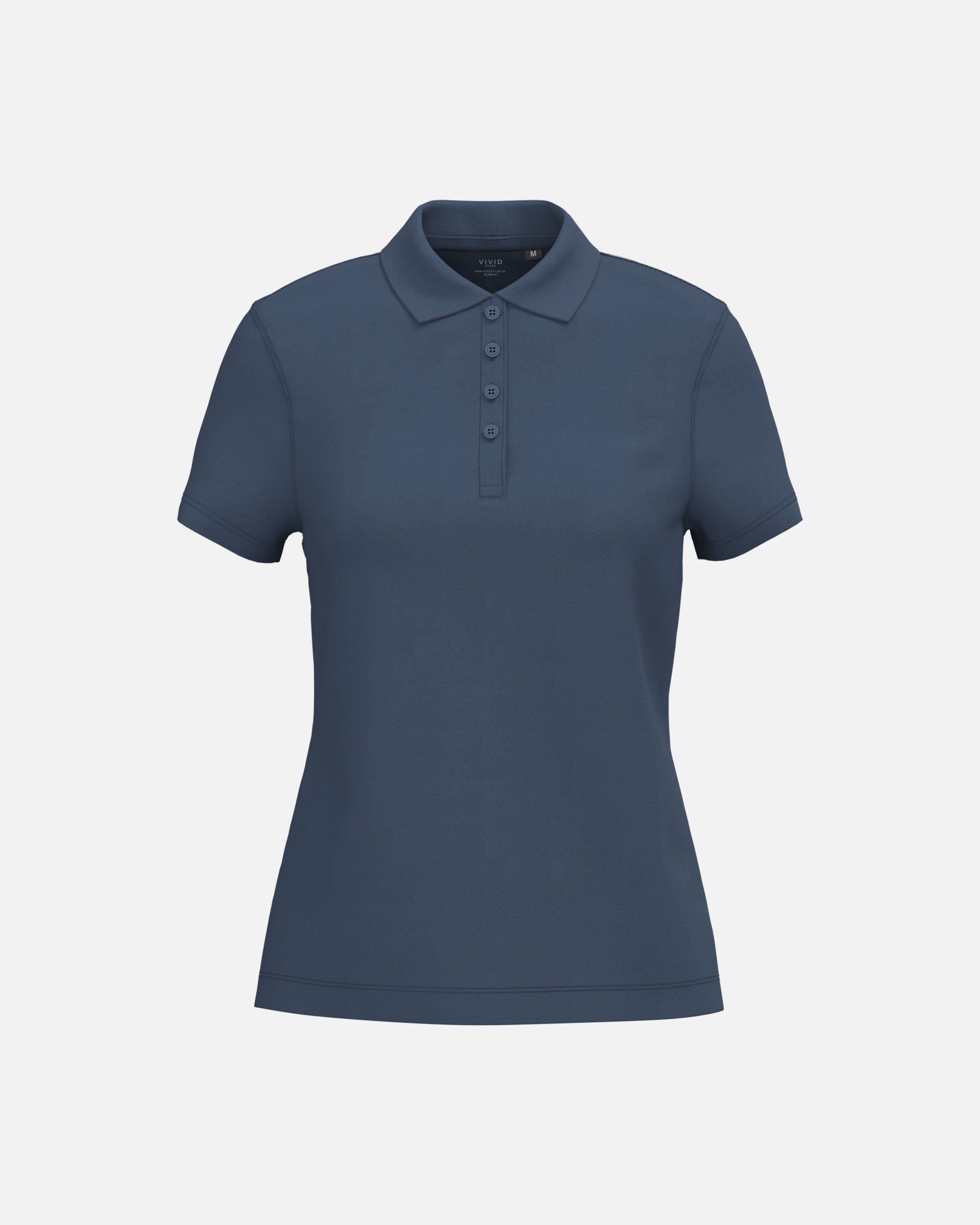 Klassisches Damen Piqué Polo T-Shirt Deep Blue von VIVID