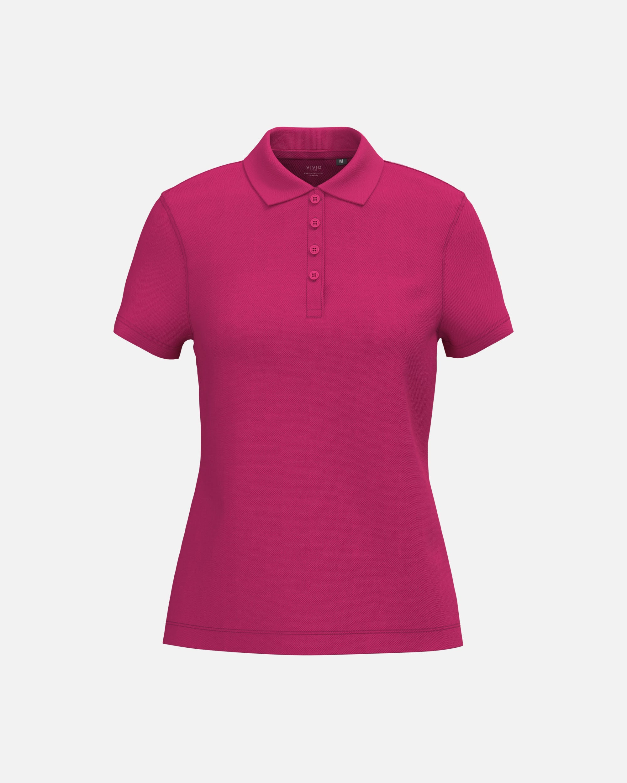 Klassisches Damen Piqué Polo T-Shirt Hot Pink von VIVID