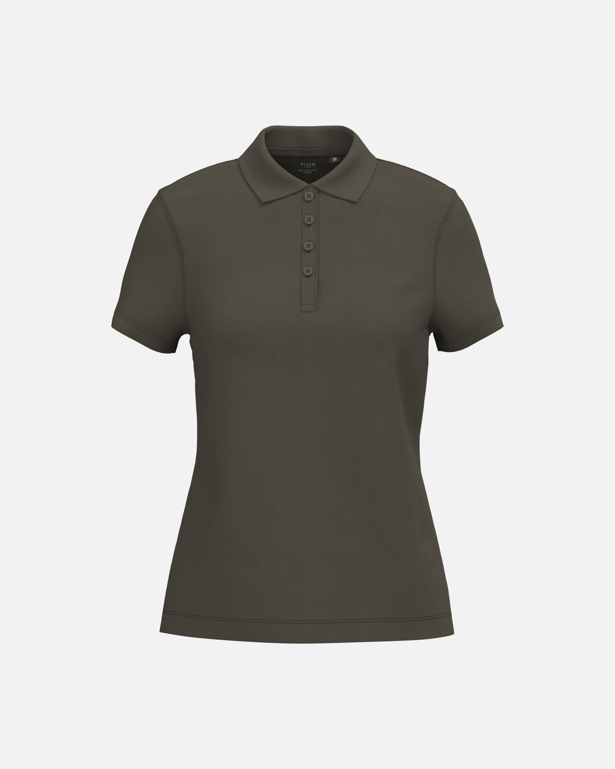 Klassisches Damen Piqué Polo T-Shirt Khaki von VIVID