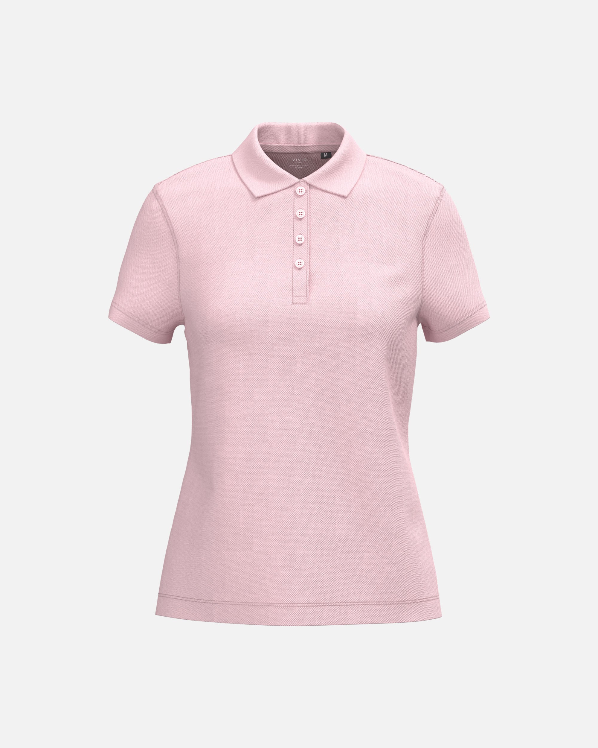 Klassisches Damen Piqué Polo T-Shirt Light Pink von VIVID