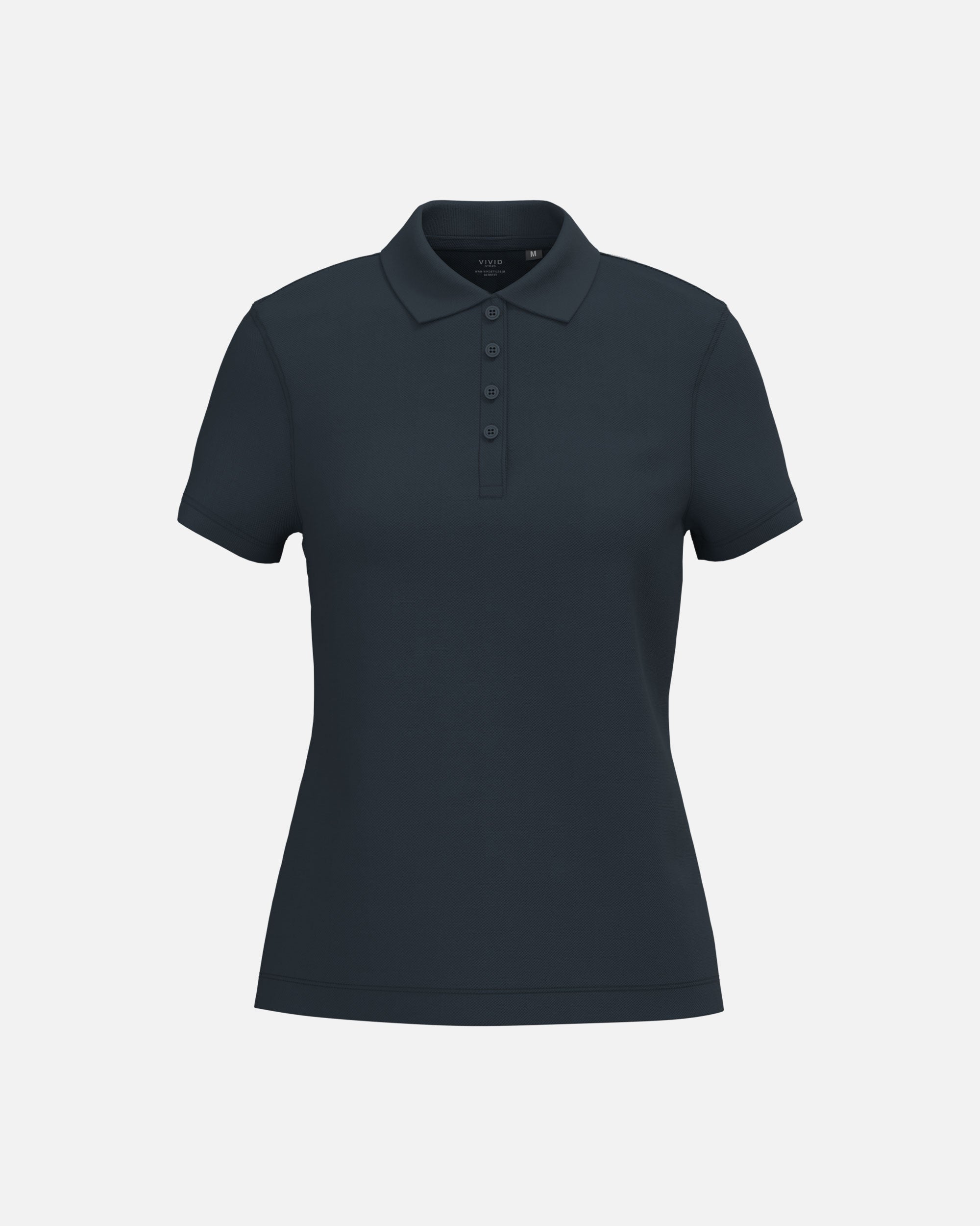 Klassisches Damen Piqué Polo T-Shirt Navy Blue von VIVID