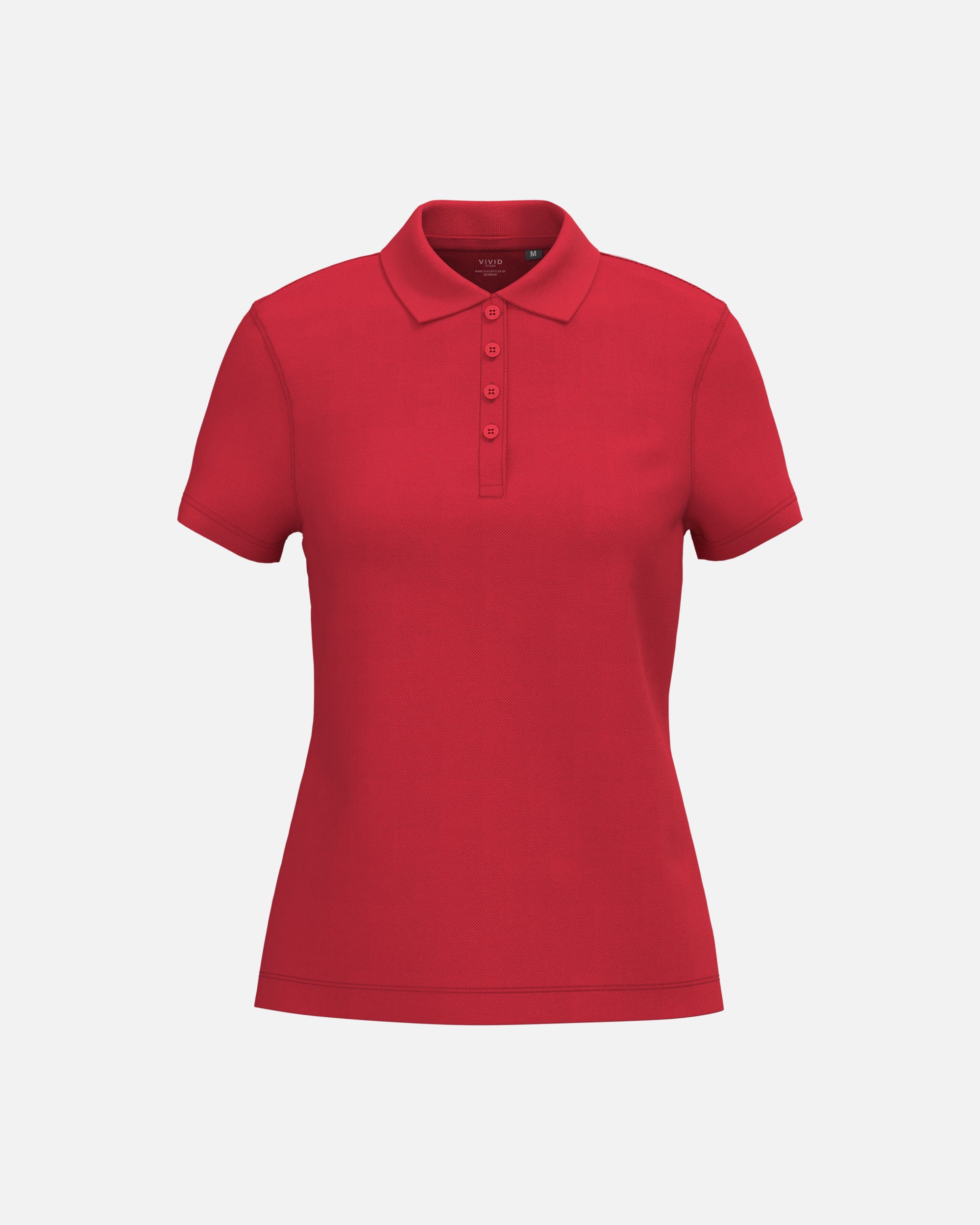 Klassisches Damen Piqué Polo T-Shirt Fire Red von VIVID