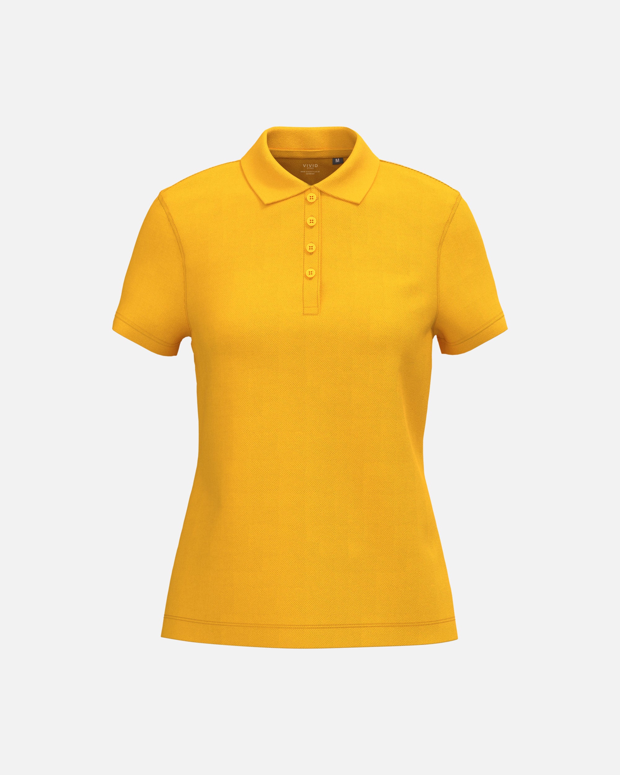 Klassisches Damen Piqué Polo T-Shirt Sun Yellow von VIVID