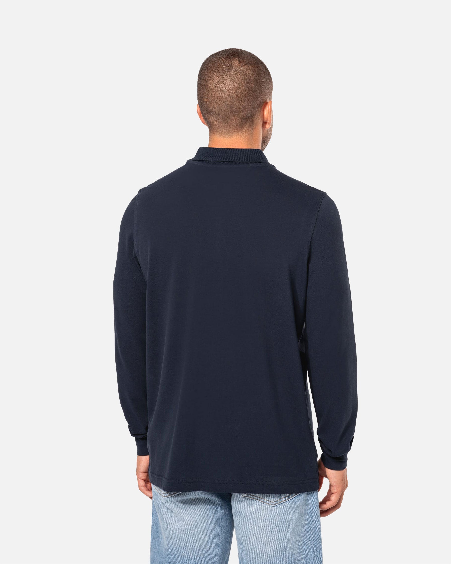 Klassisches Herren Piqué Polo Langarmshirt